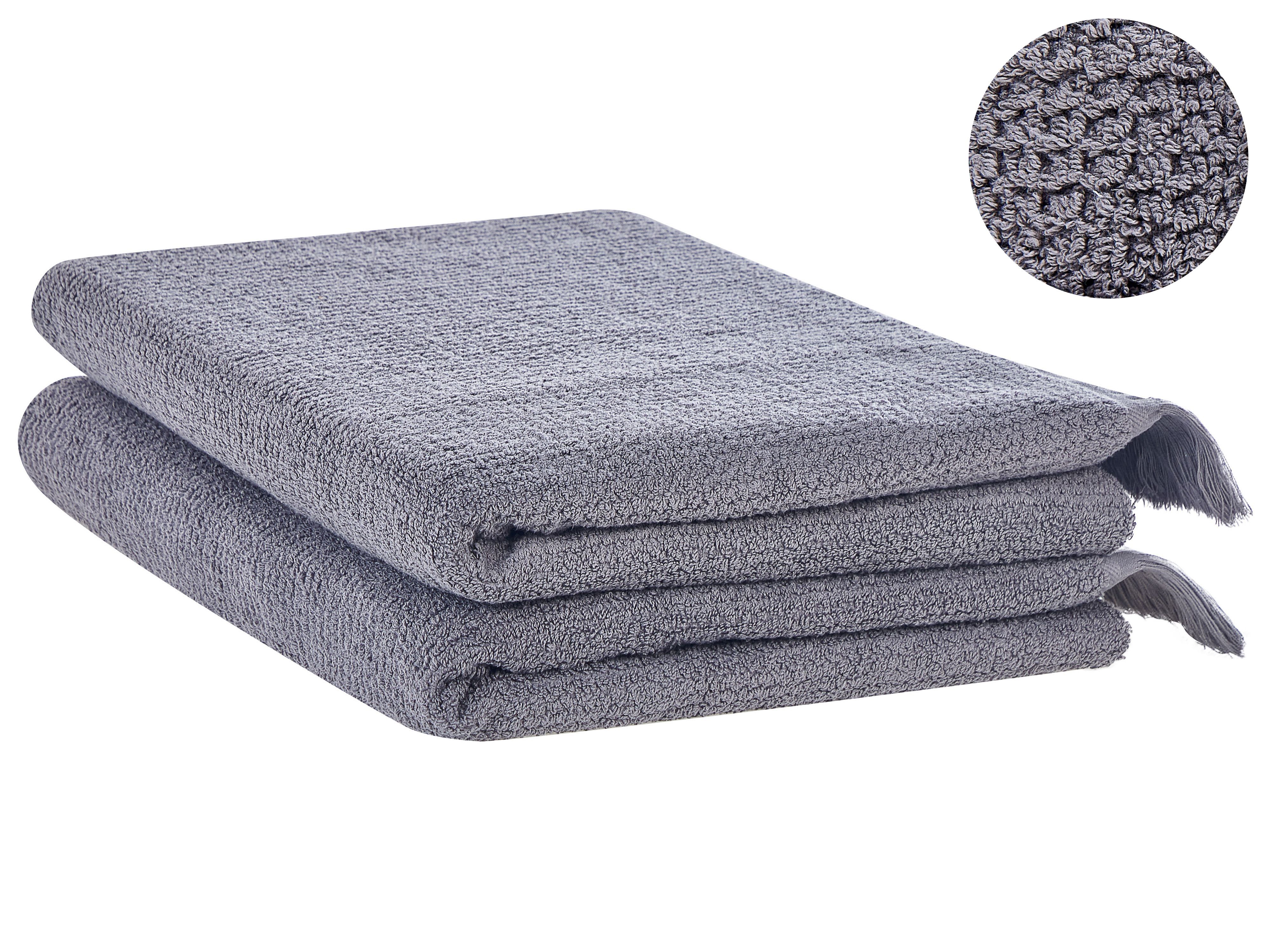 Set of 2 Towels ATIU Terry Cotton Grey