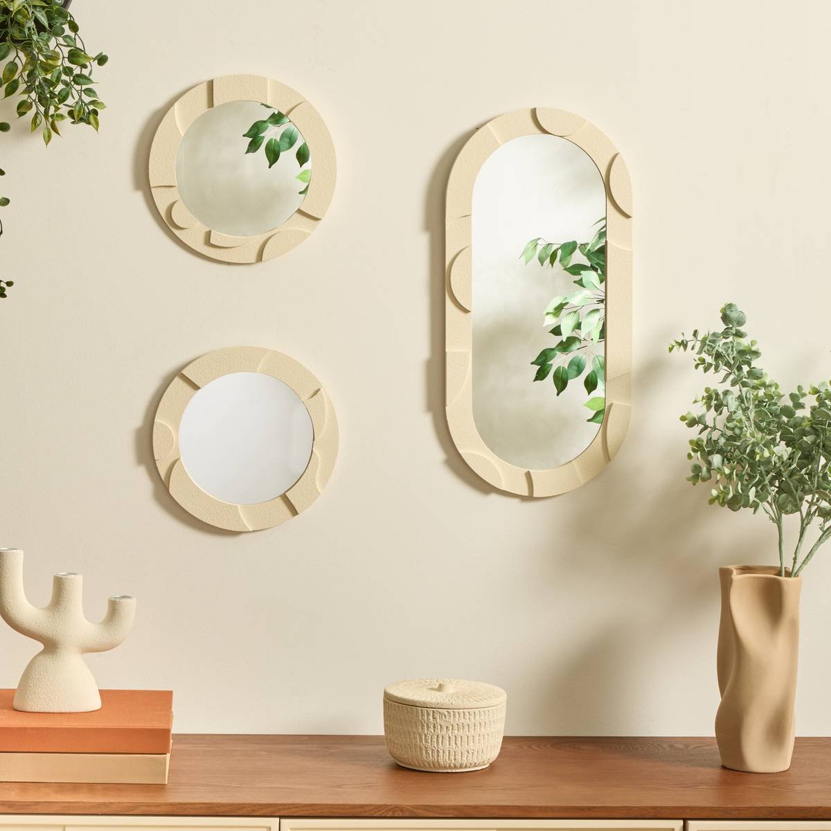 3D Mirror "Anny" Beige, 25x25 cm