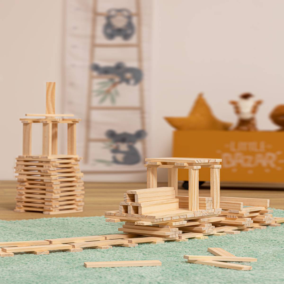 Set of 200 planks Wood, L.11,8 cm