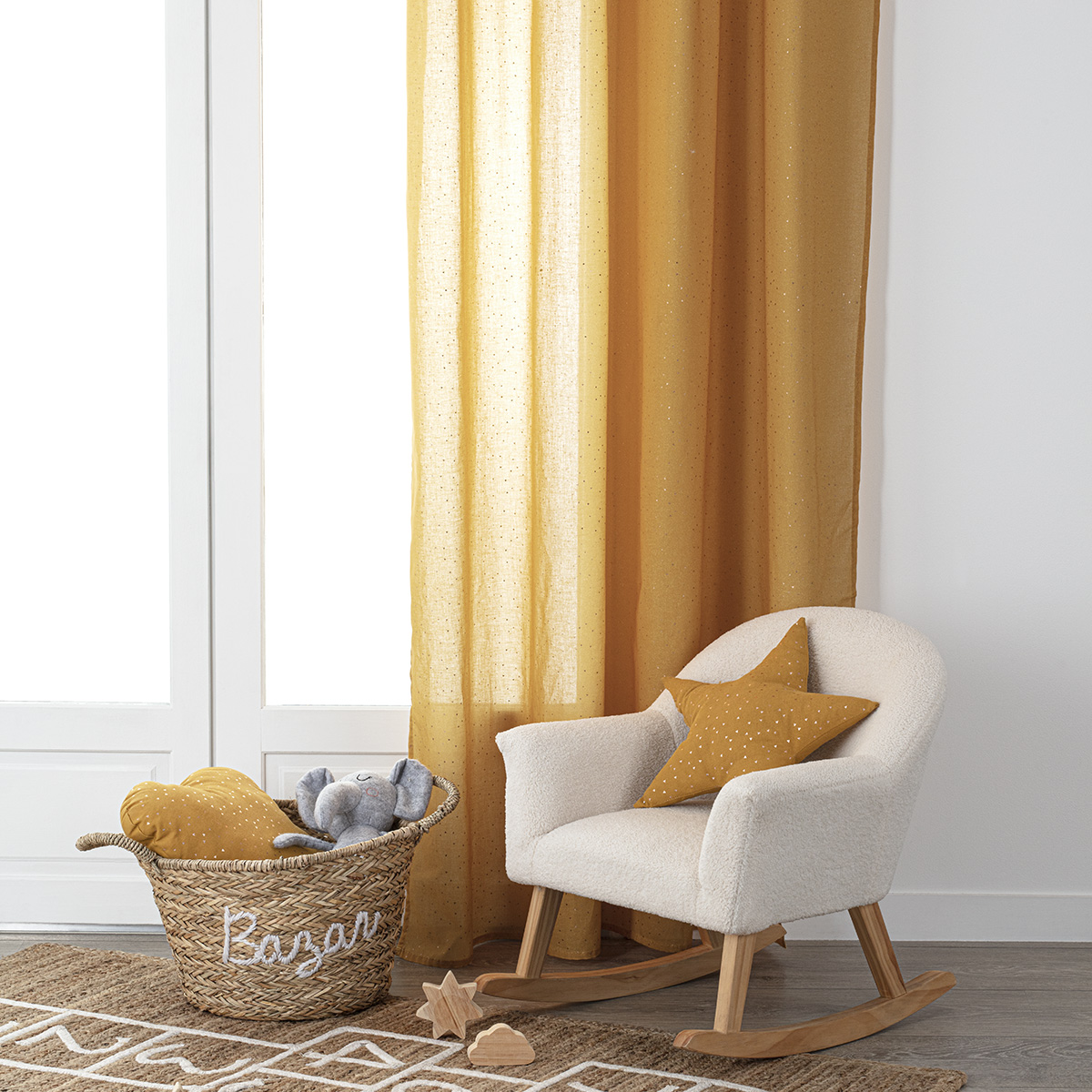 Curtain "Berlingot" Mustard yellow, 140x250 cm
