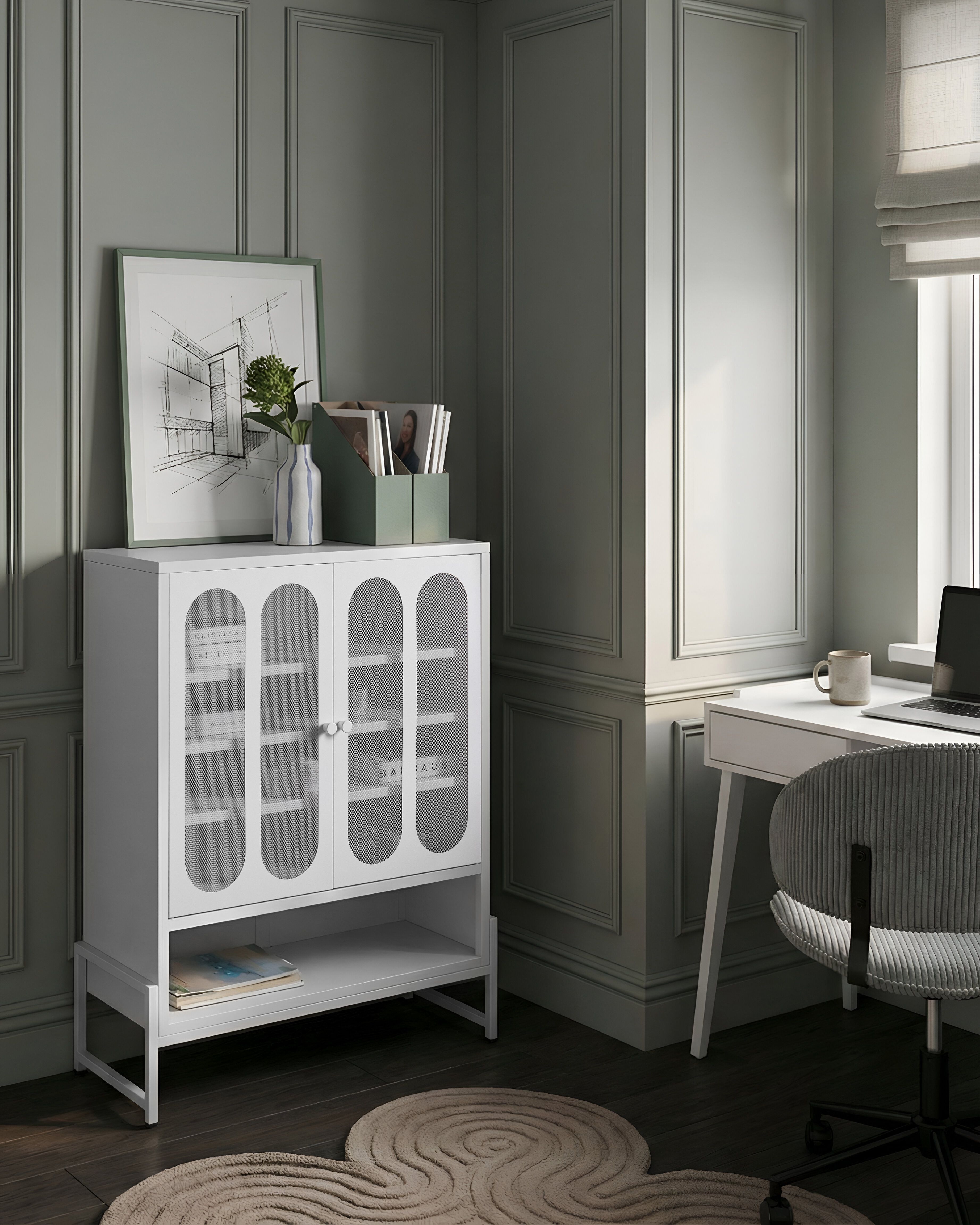 2 Door Sideboard SOLETTA Metal White