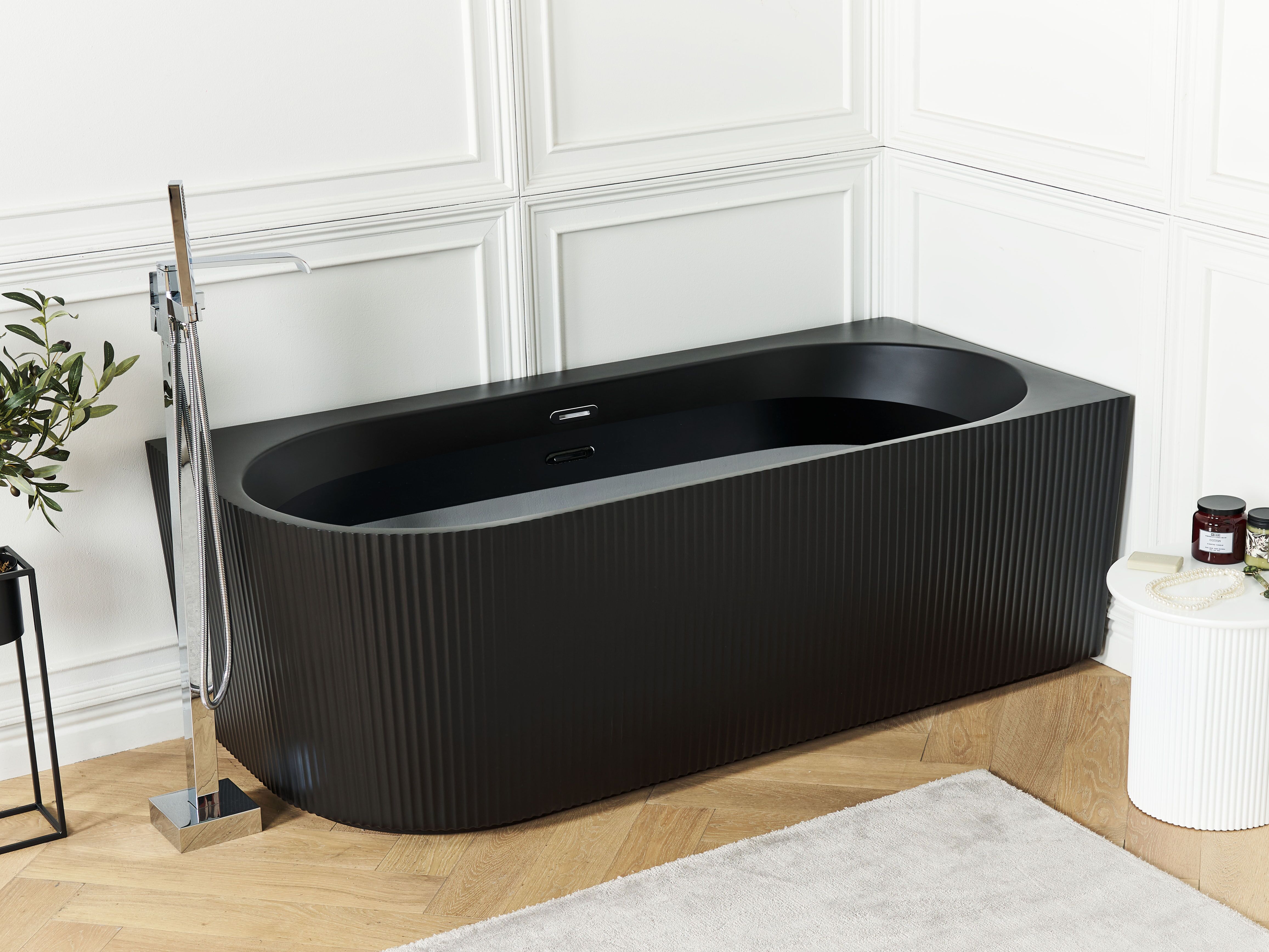 Corner Bath GOCTA Left Hand 1700 x 800 mm Black