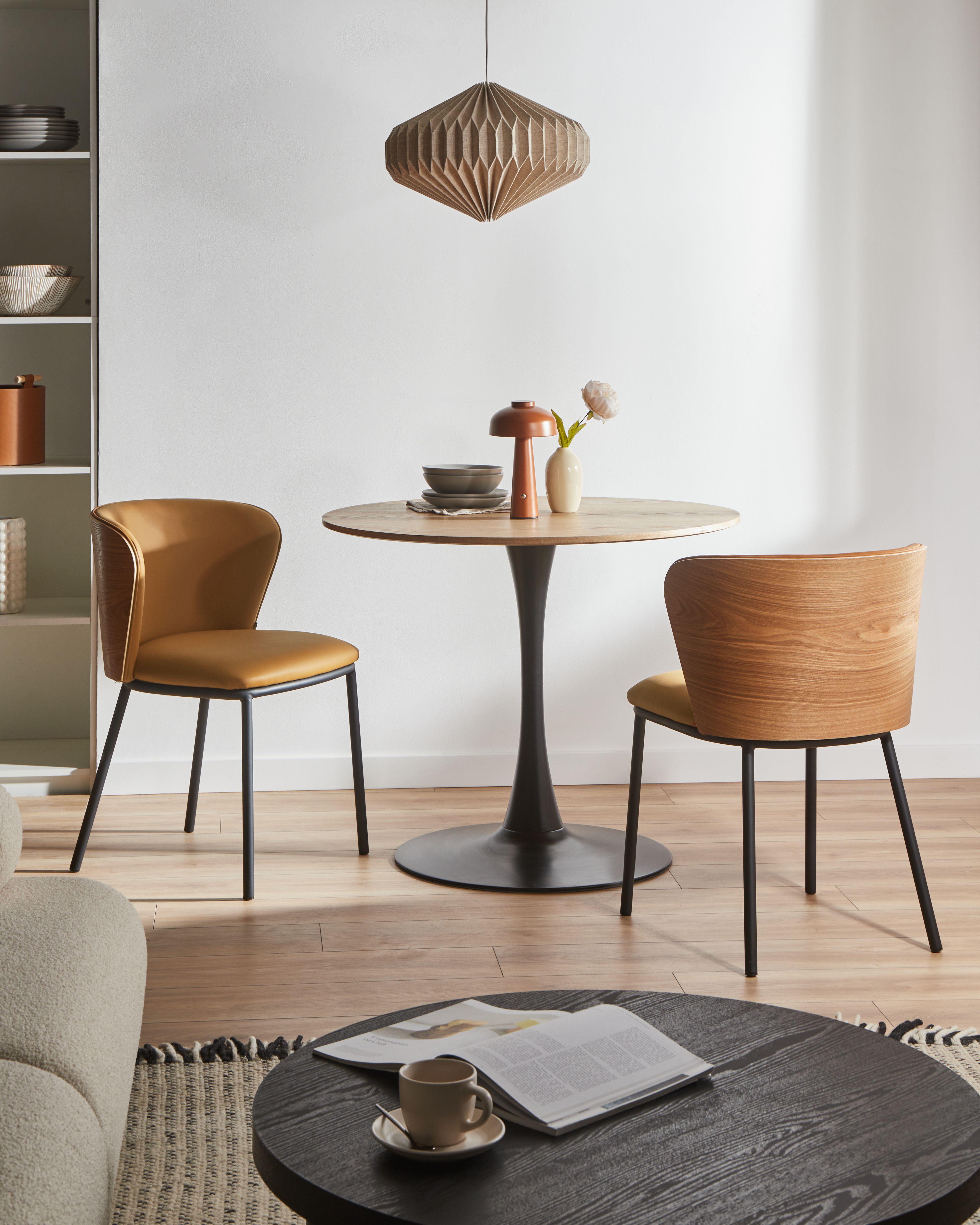 Set of 2 Dining Chairs HOSKIN Faux Leather Brown