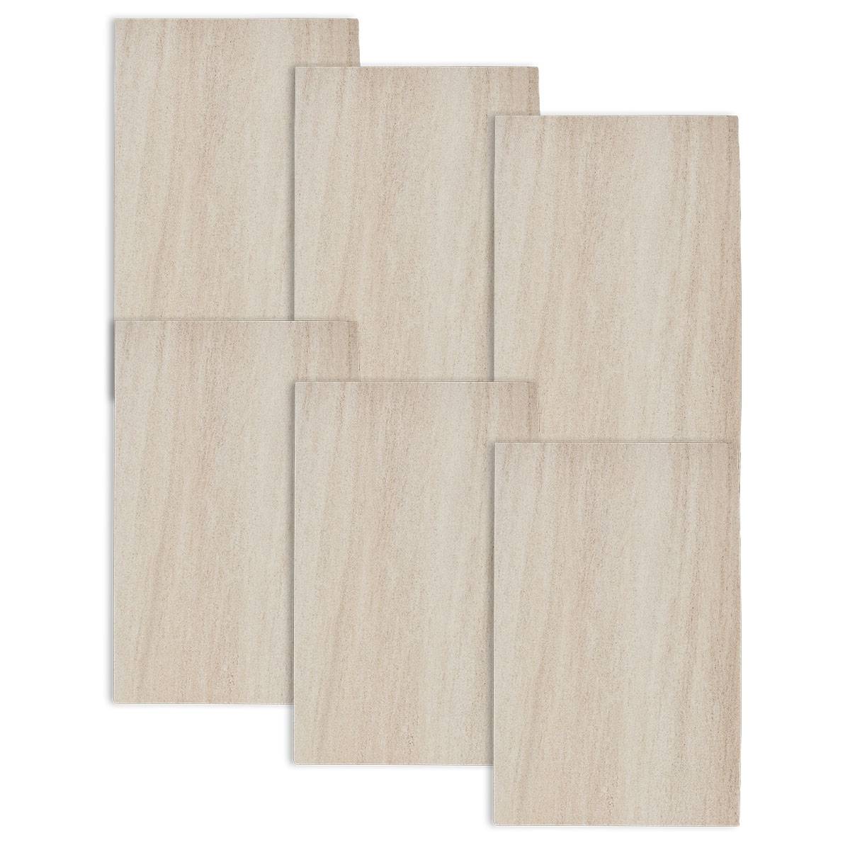 Set of 6 placemats PVC - Polyvinyl chloride, 45x30 cm, Beige