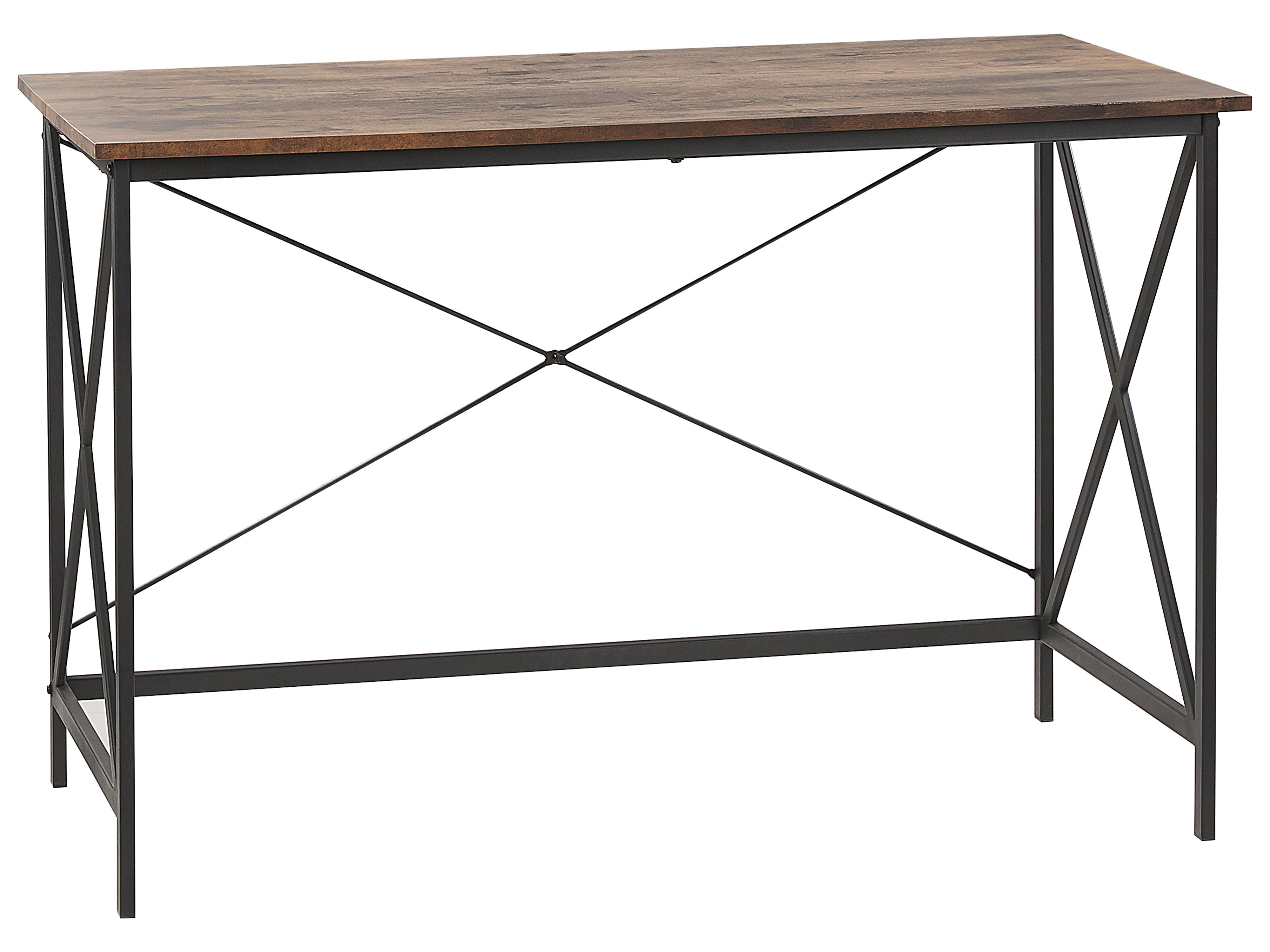 Home Office Desk FUTON Dark Brown 115 cm 60 cm