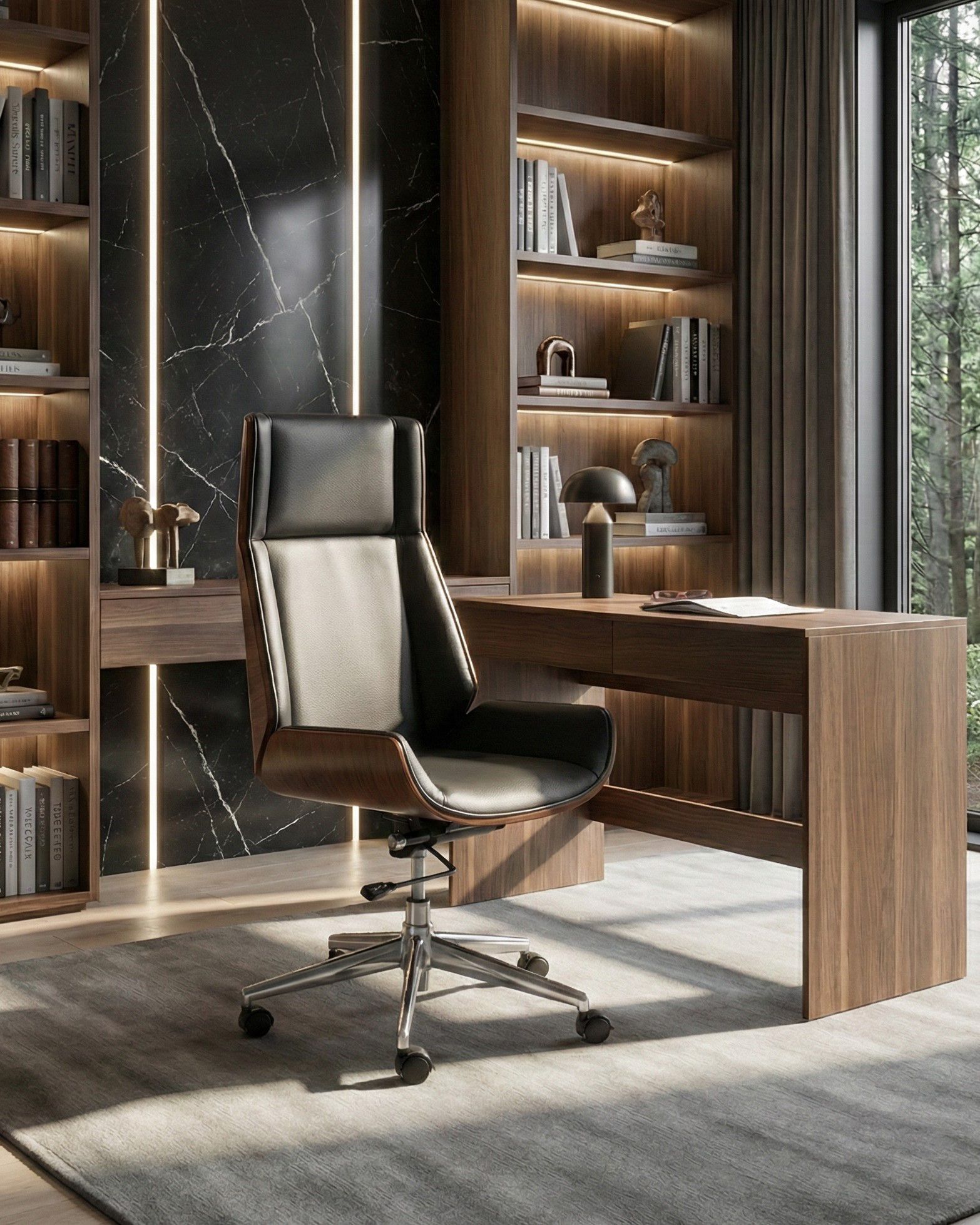 Executive Chair TAMARACK Faux Leather Black