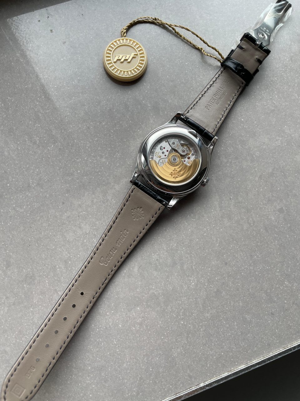 Replica PATEK PHILIPPE Annual Calendar Moonphase 5396 SS ZF 1:1 Best Edition White/Blue Dial on Black Leather Strap A324 - Top club