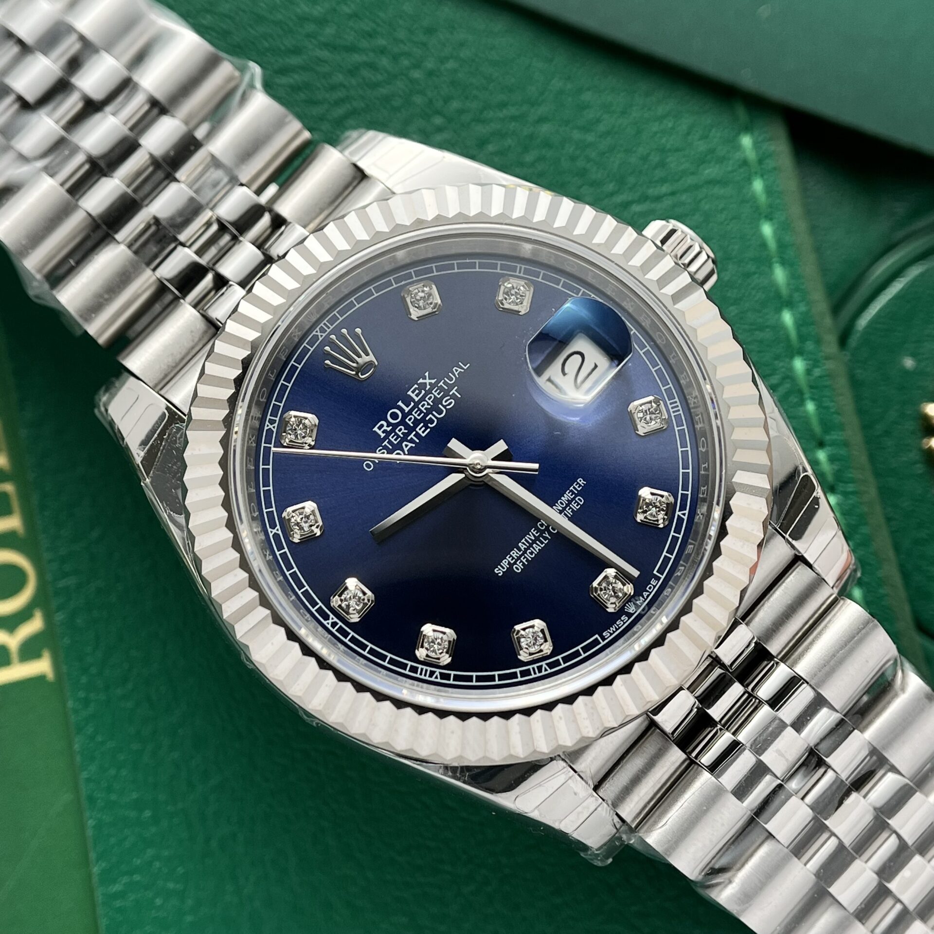 Rolex DateJust Replica 1:1 Watch Blue Dial Jubilee Strap EW Factory 36-41mm - Elite Watch Atelier