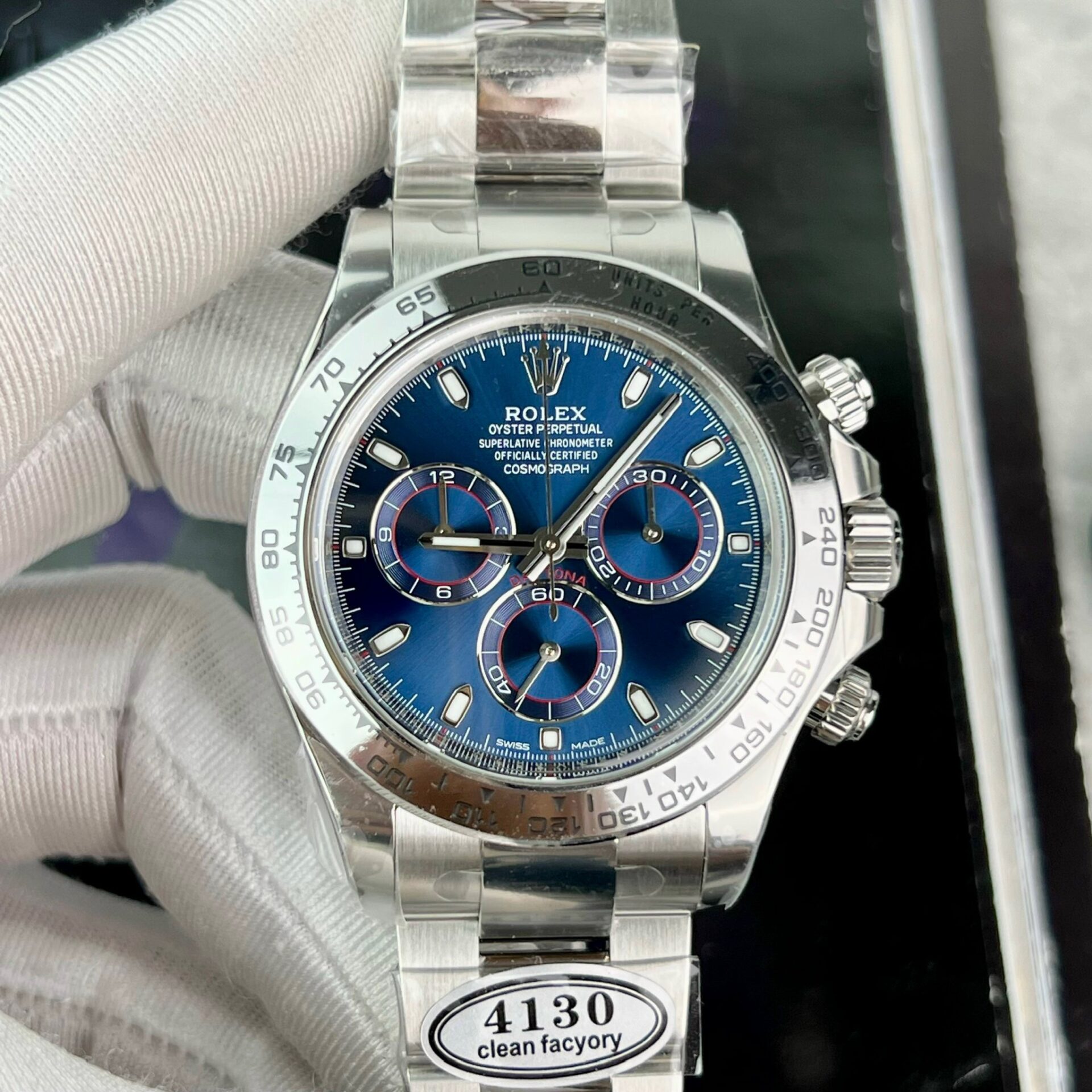Rolex Daytona 116509 Replica Watch Blue Dial Clean Factory 40mm - Elite Watch Atelier