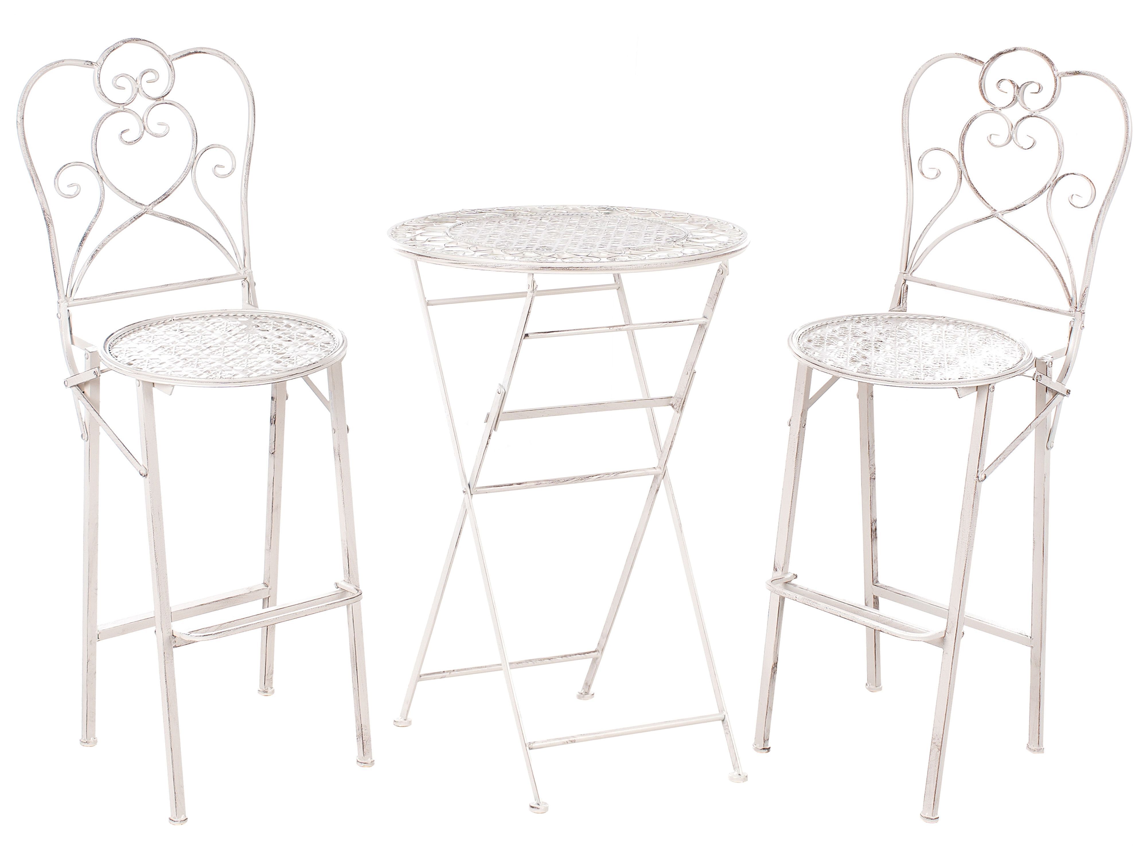 Garden Bar Set Folding TRIESTE Metal Light Beige