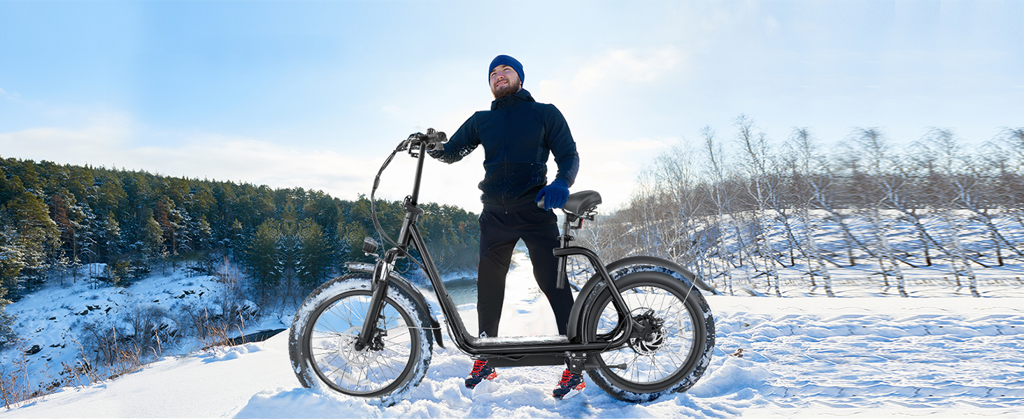 Trottinette électrique tout-terrain à gros pneus 20" avec siège