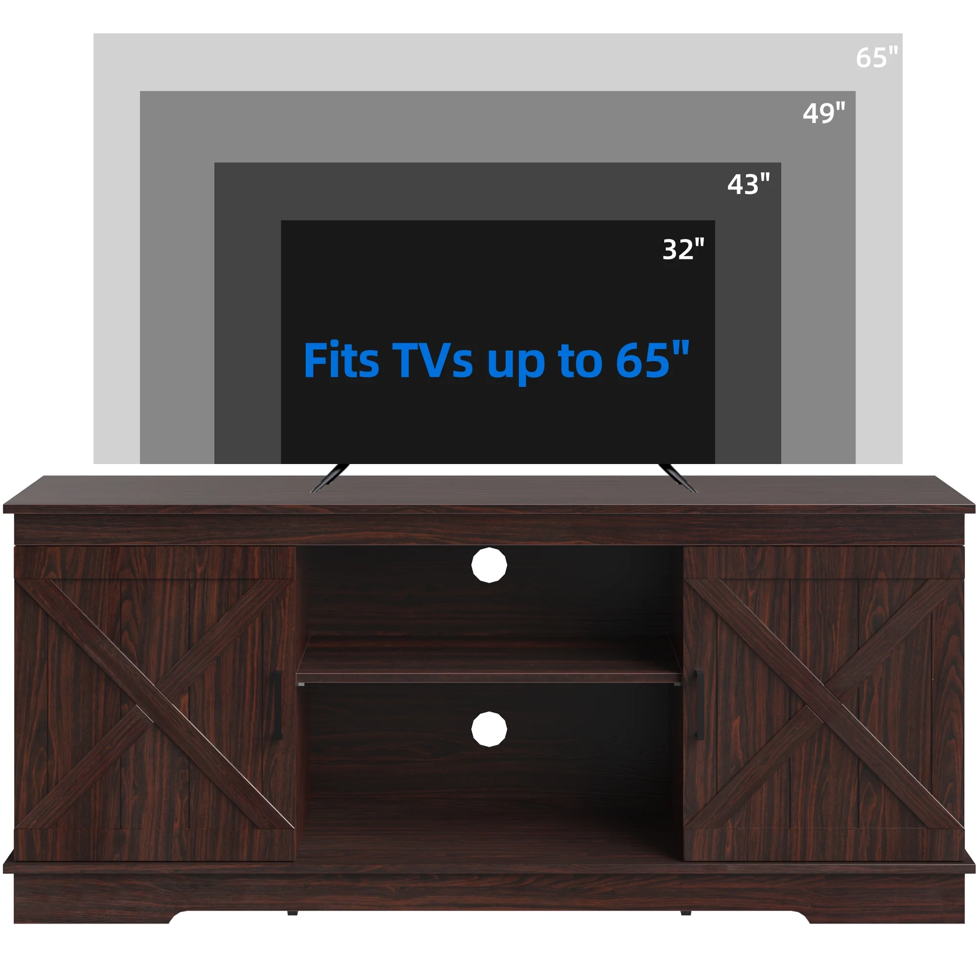Dextrus Farmhouse TV Stand for 65 inch TV, Entertainment Center for Living Room, TV Media Console Cabinet, Grey Wash - Image 15