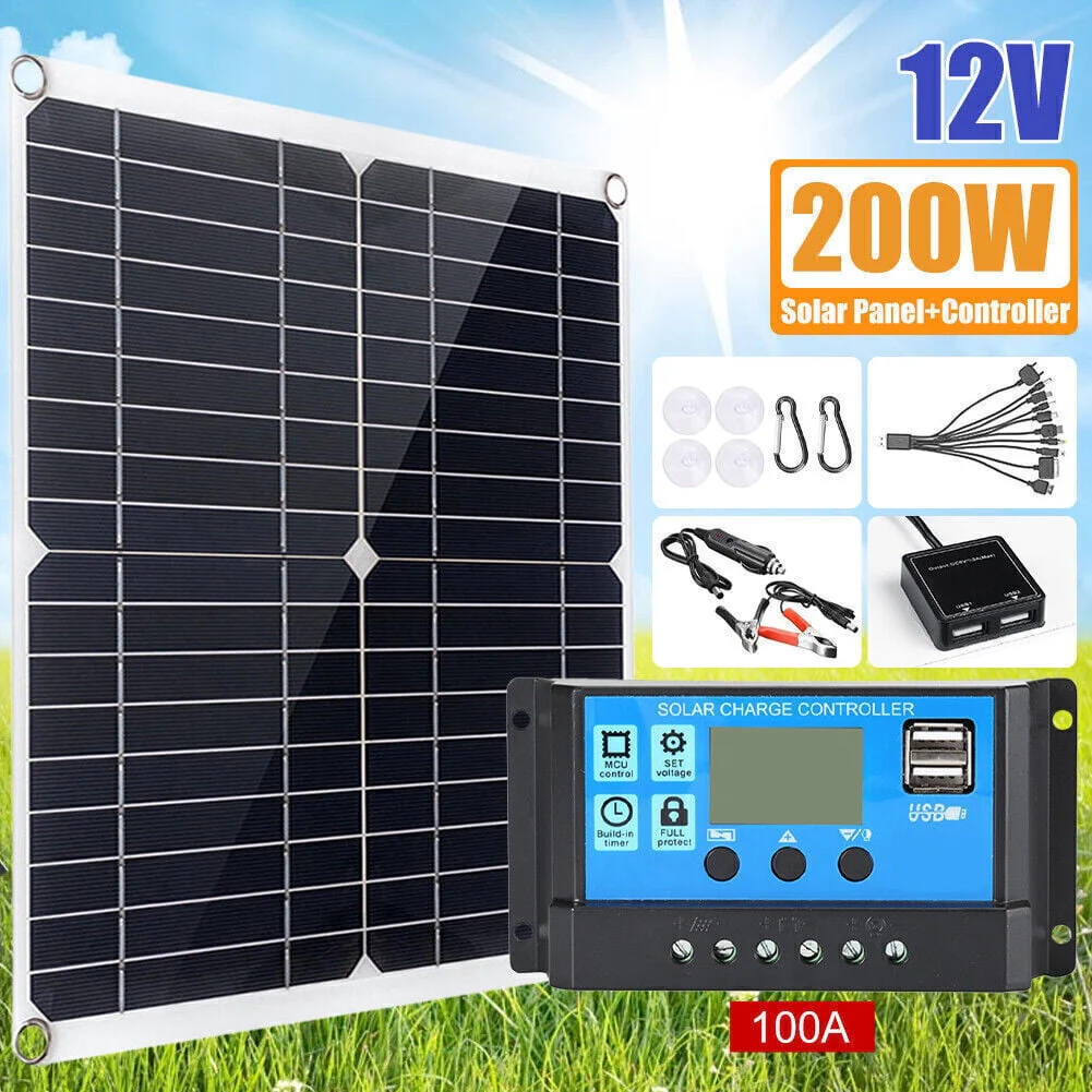 6000W Complete Solar Panel Kit Solar Power Generator 100A Home 110V Grid System - Image 3
