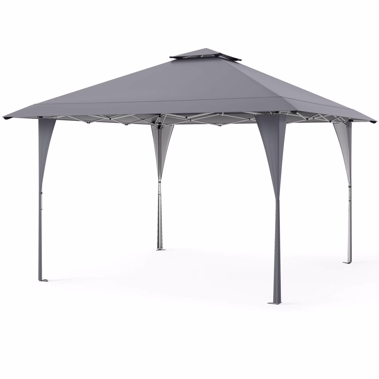 Costway 13 X 13 FT Pop up Gazebo Outdoor Canopy Tent with Portable Carrying Bag 8 Stakes Gray