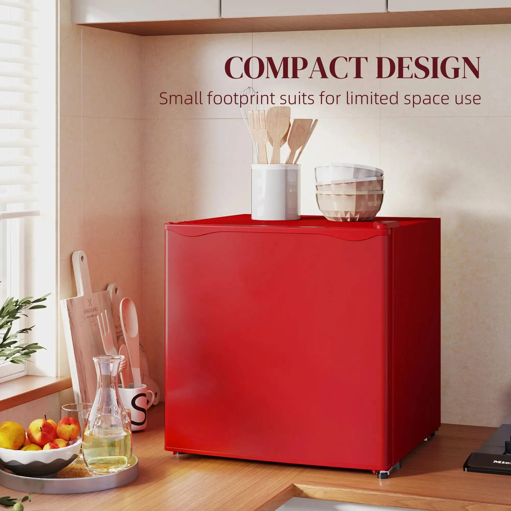 Resenkos 1.1 Cu.Ft Countertop Mini Freezer, Compact Upright Freezer with Removable Shelves, Red - Image 13