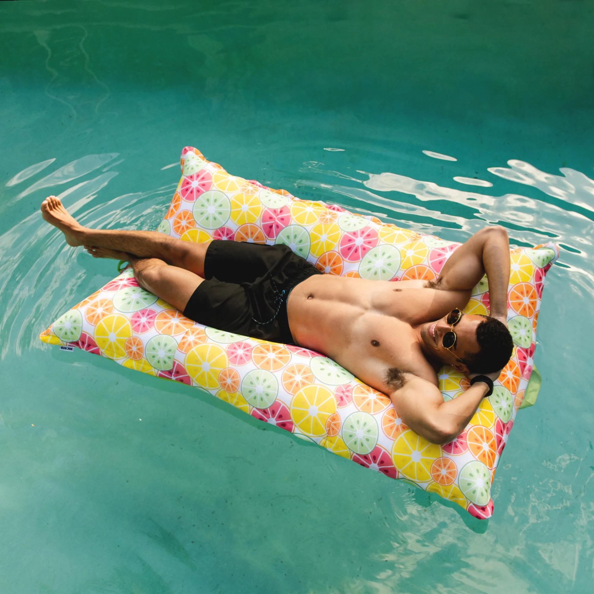 Big Joe Lagoon Lounger No Inflation Needed Pool Float, Americana Nautical Stripe Double Sided Mesh, Quick Draining Fabric, 5 feet Giant - Image 35