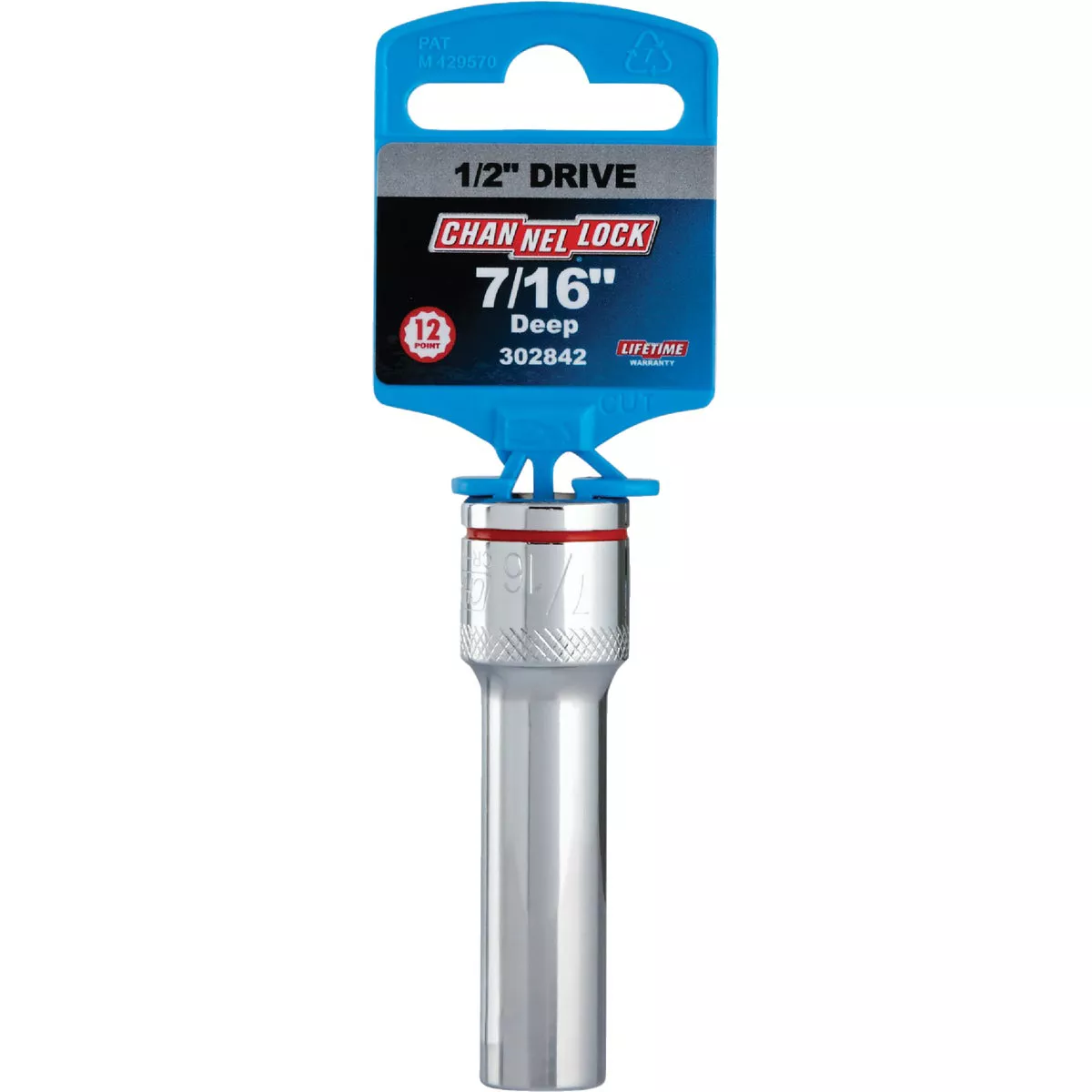Channellock 1/2 In. Drive 7/16 In. 12-Point Deep Standard Socket