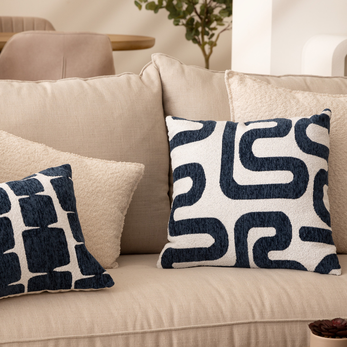 Jacquard cushion "Safina" Aegean blue, 40x40 cm