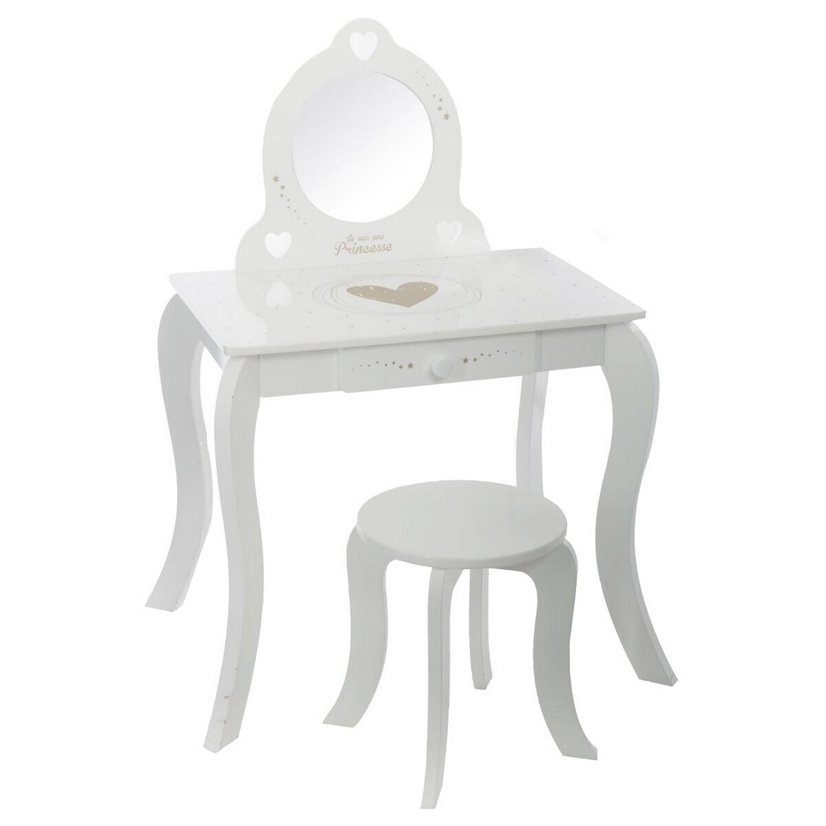 Kids dressing table and stool White, L.71.5 cm