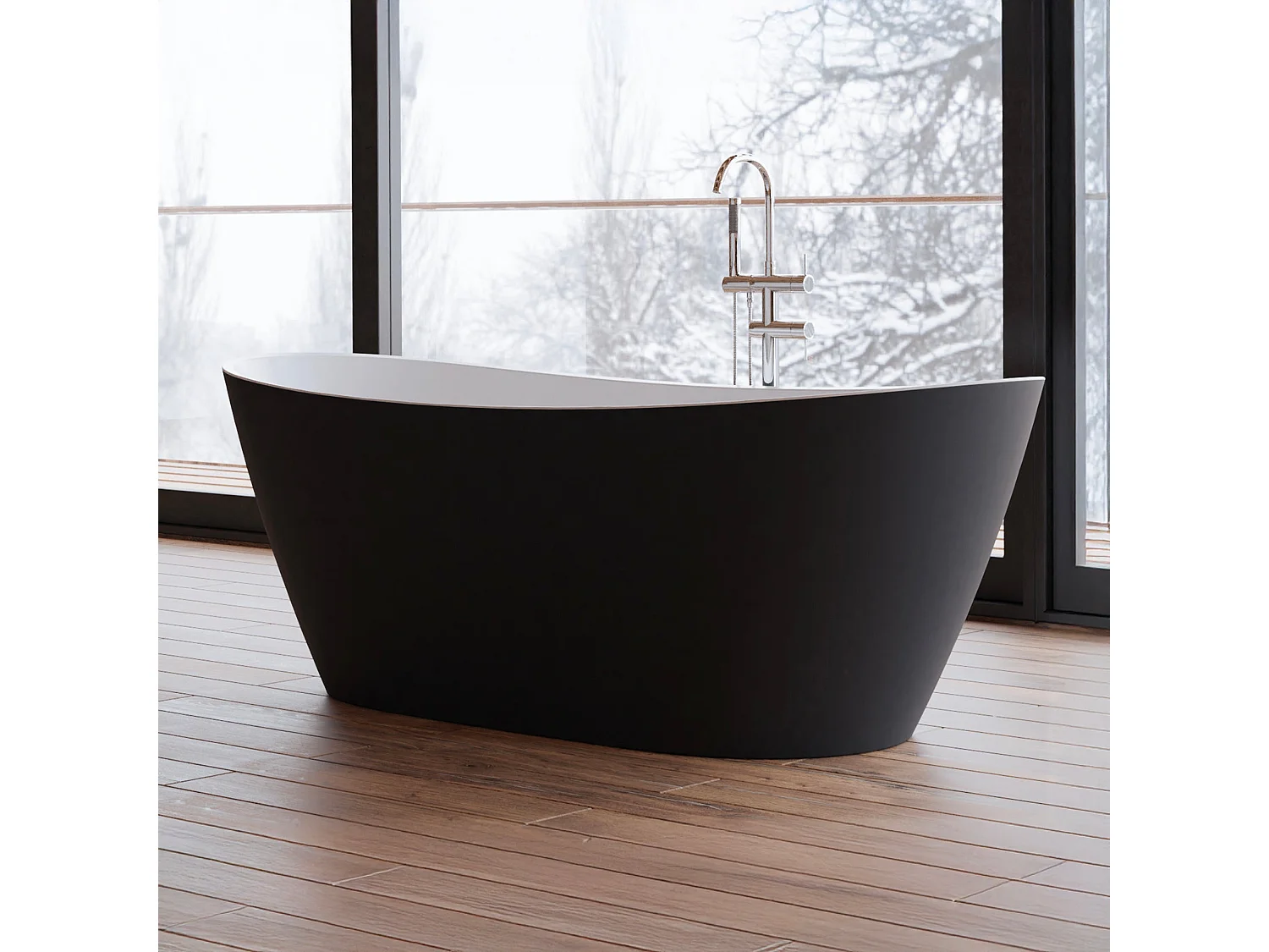 Baignoire Ilot Venecia 170 noire 170 x80 x57 cm, by SPALINA