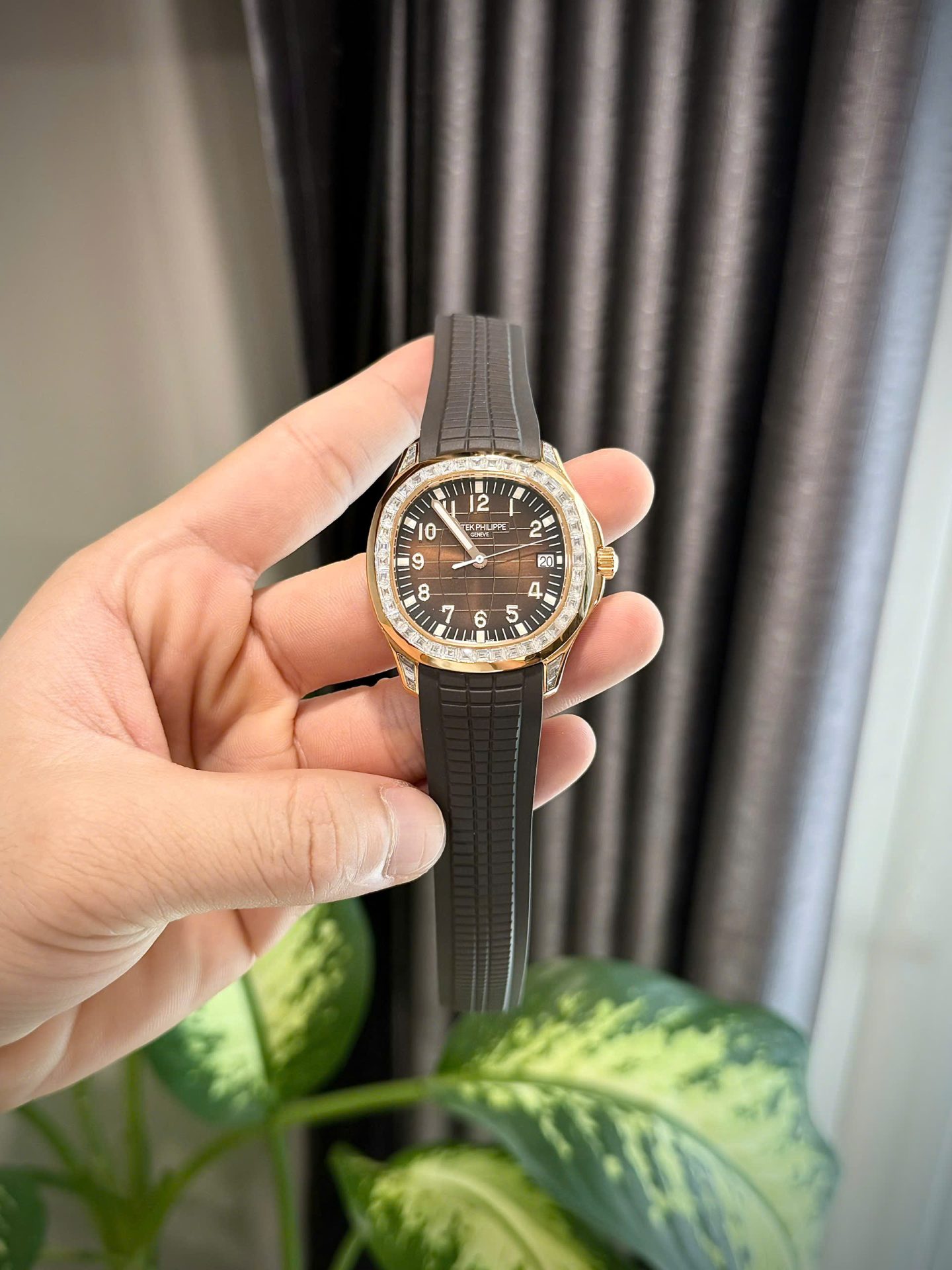 Patek Philippe Aquanaut 5167R Custom Gold Wrapped + Moissanite Diamonds 40mm - Elite Watch Atelier