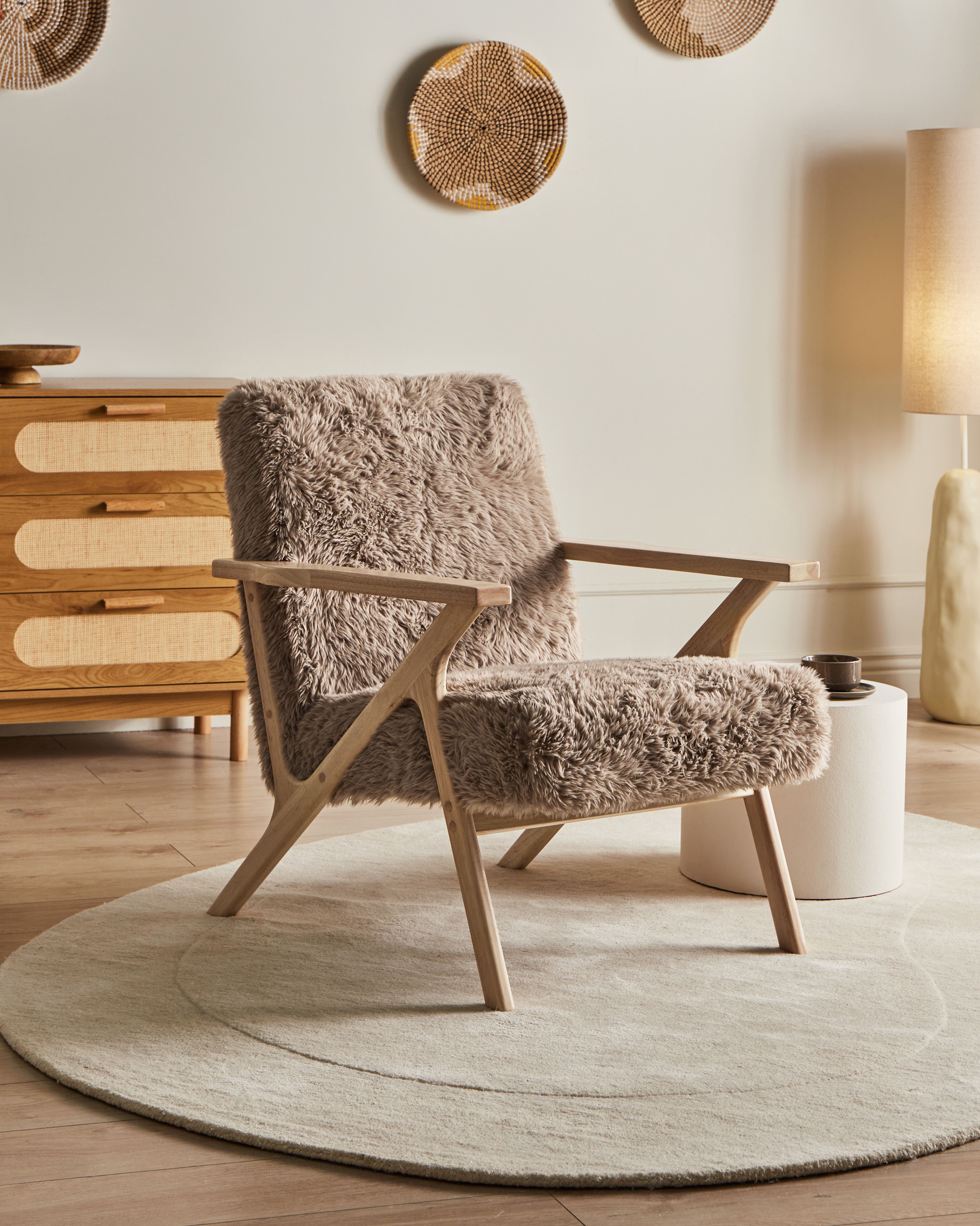 Armchair KISA Faux Fur Taupe