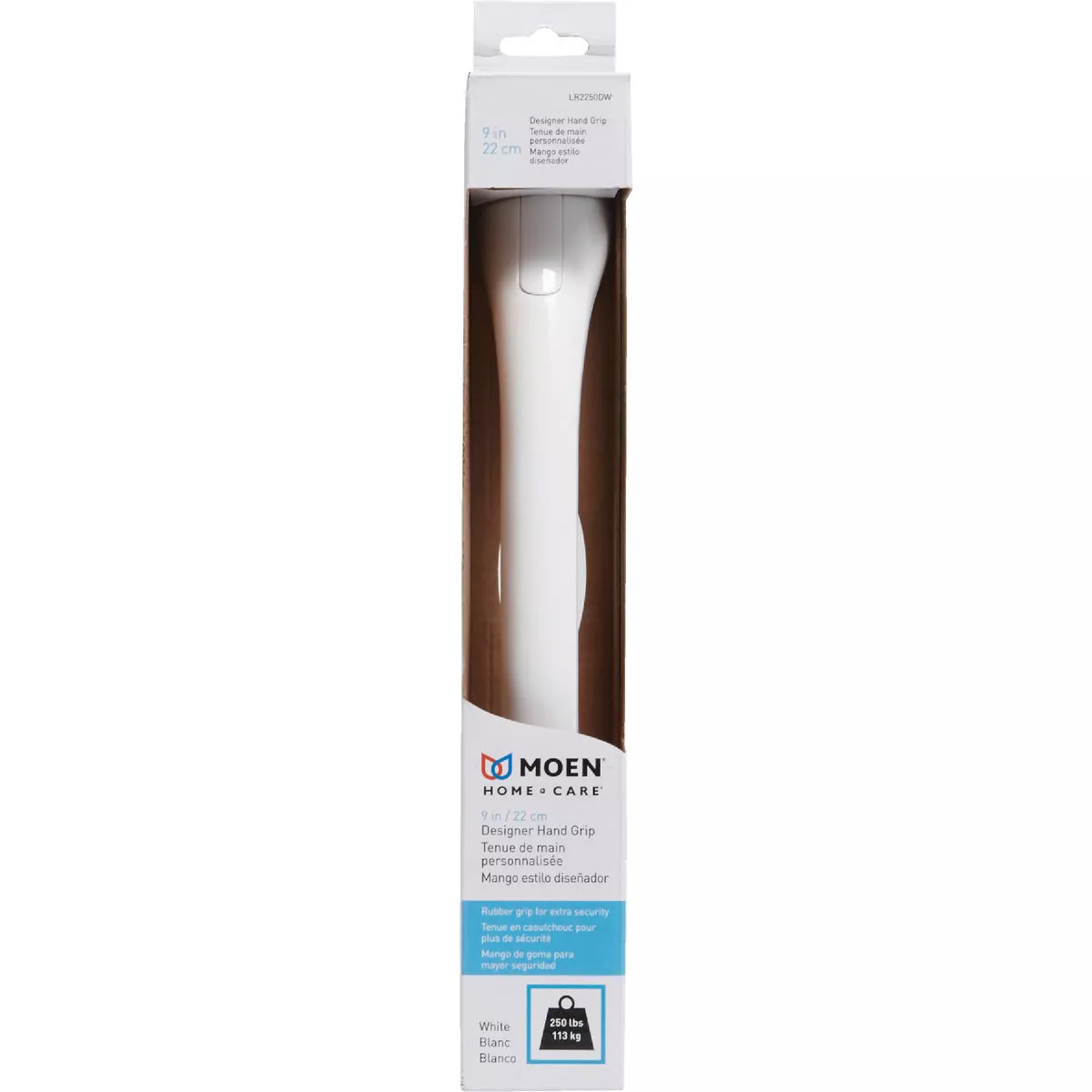 Moen Home Care 9 In. Concealed Screw Grab Bar with Rubber Pad, Glacier