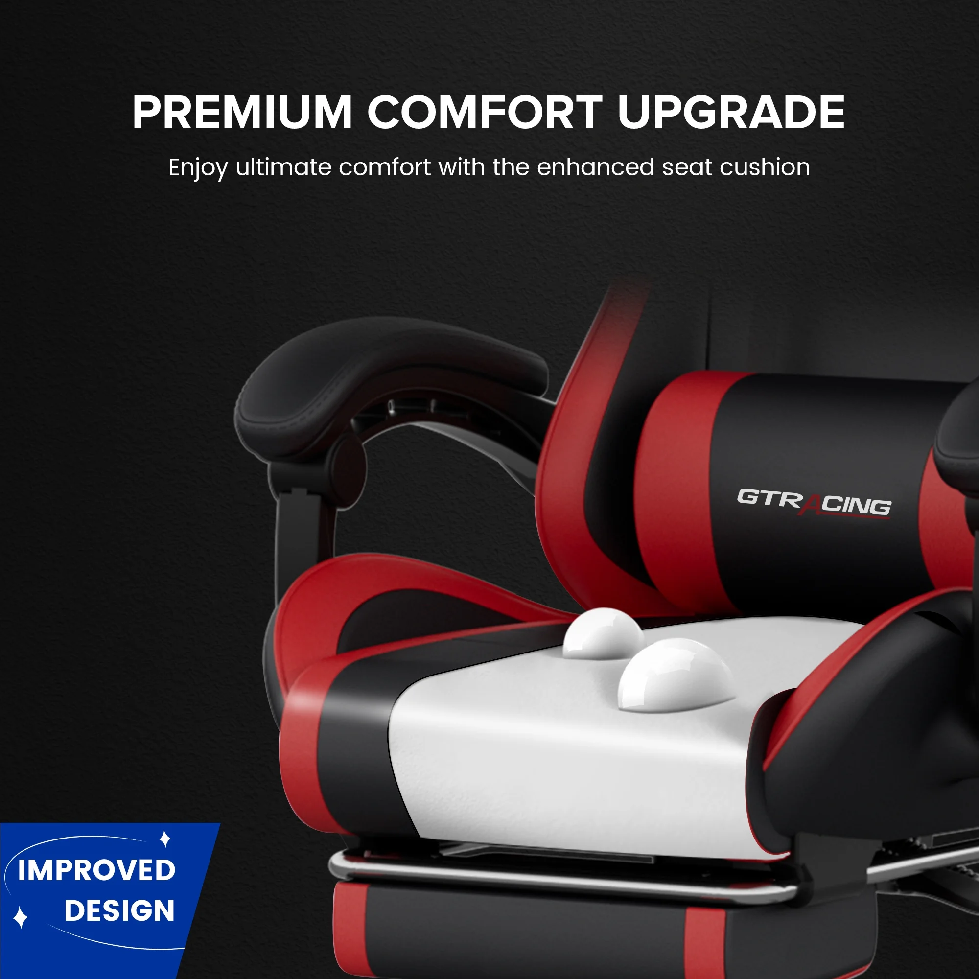 GTRACING GTWD-200 Ergonomic Gaming Chair with Adjustable Pillows and Footrest , White - Image 41