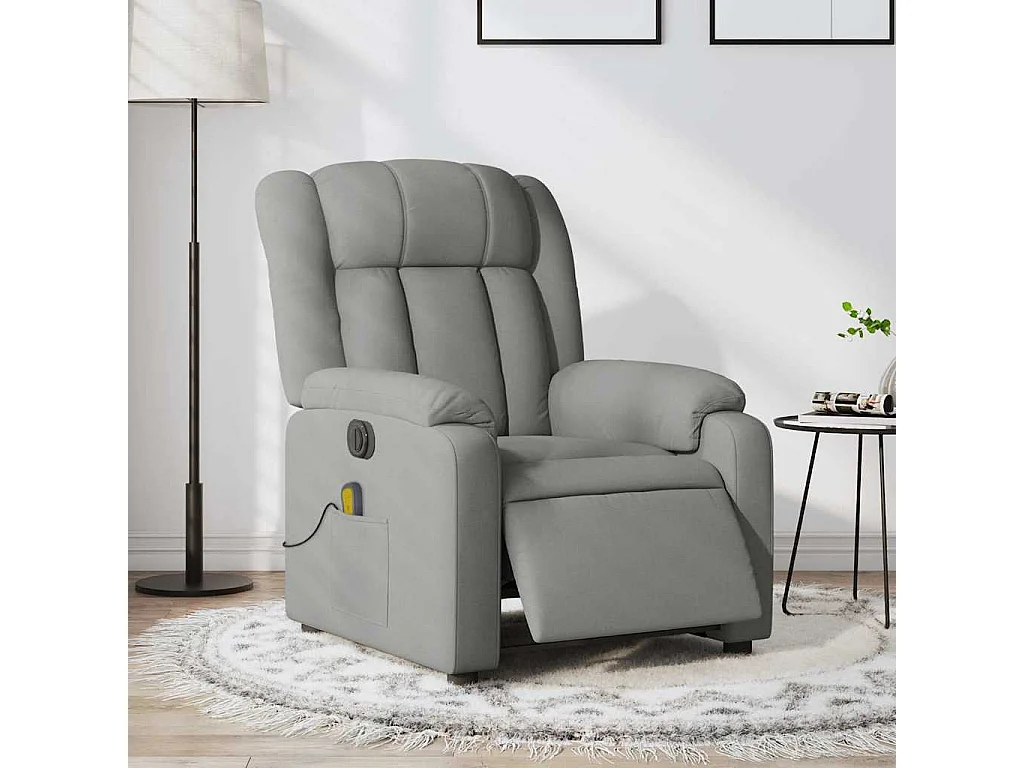 Fauteuil inclinable électrique-Fauteuil de massage de Salon gris clair tissu SHL5073