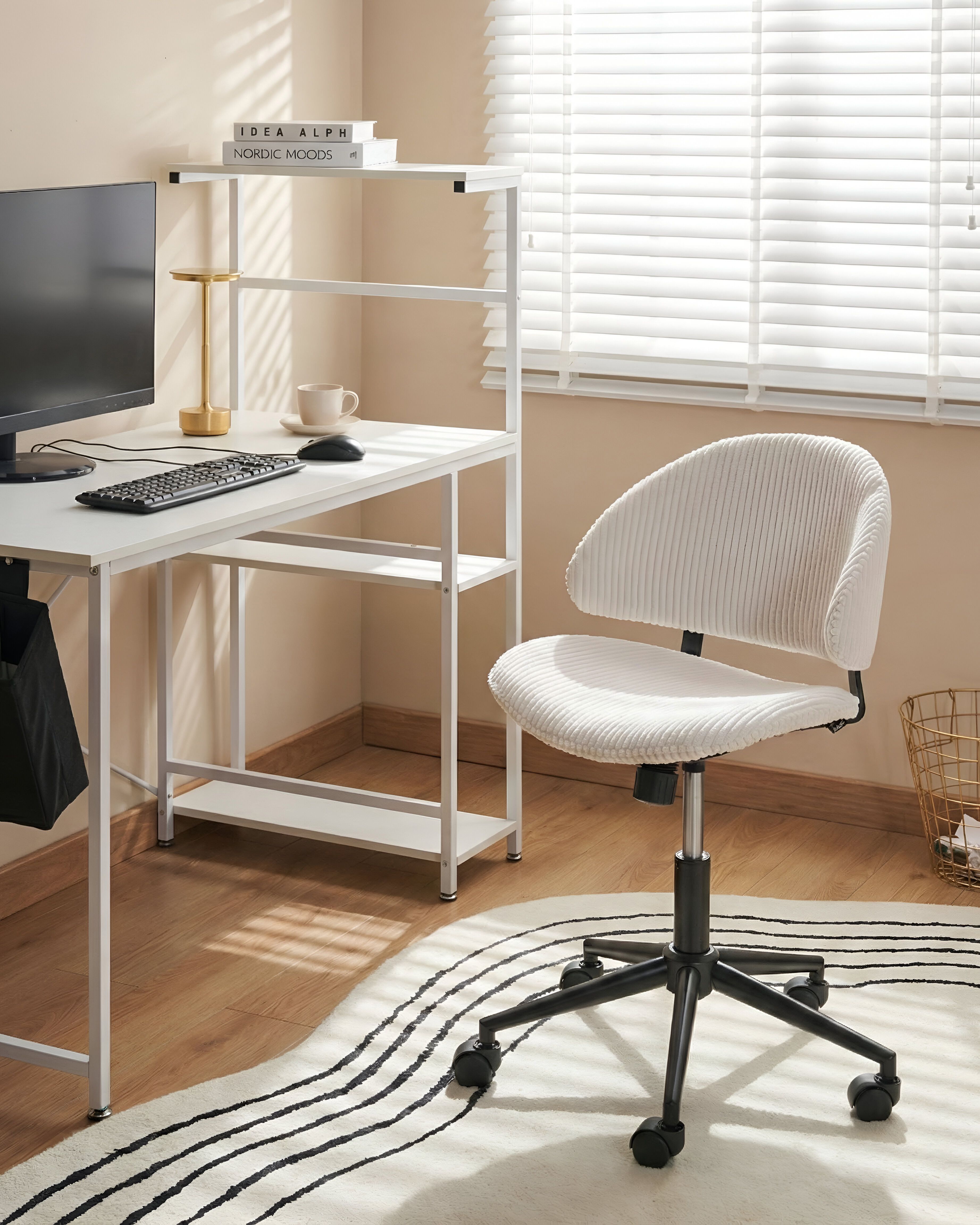 Office Chair KIANA Corduroy Off-White