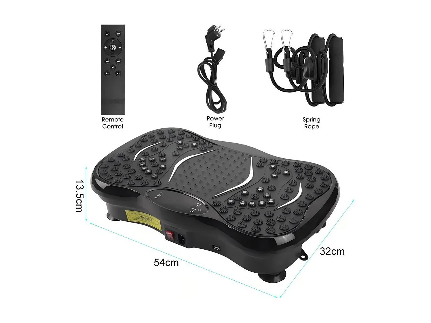 Plaques de vibration 220W, machine d'exercice de fitness à vibration, avec télécommande et 2 bandes de résistance, charge max150kg