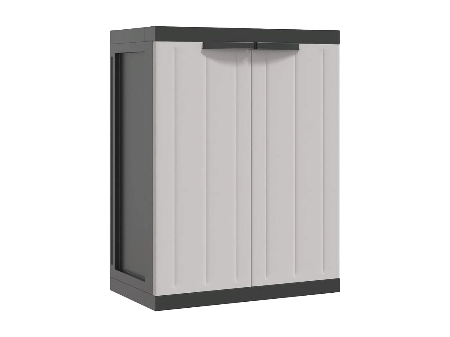 Armoire de rangement d'extérieur gris et noir 65x37x85 cm PP FR23400