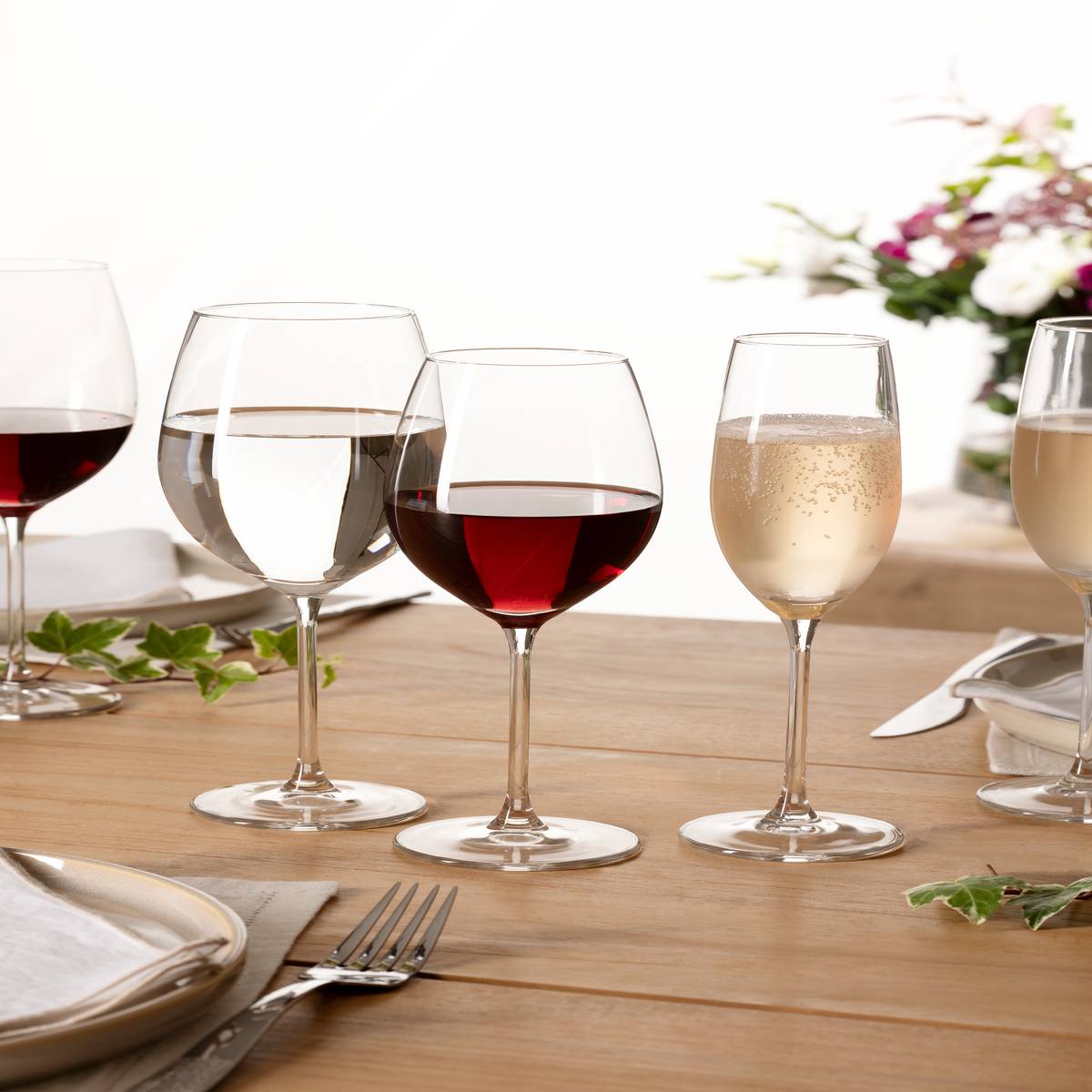 Set of 18 stemmed glasses "Lina" 540 ml, Transparent