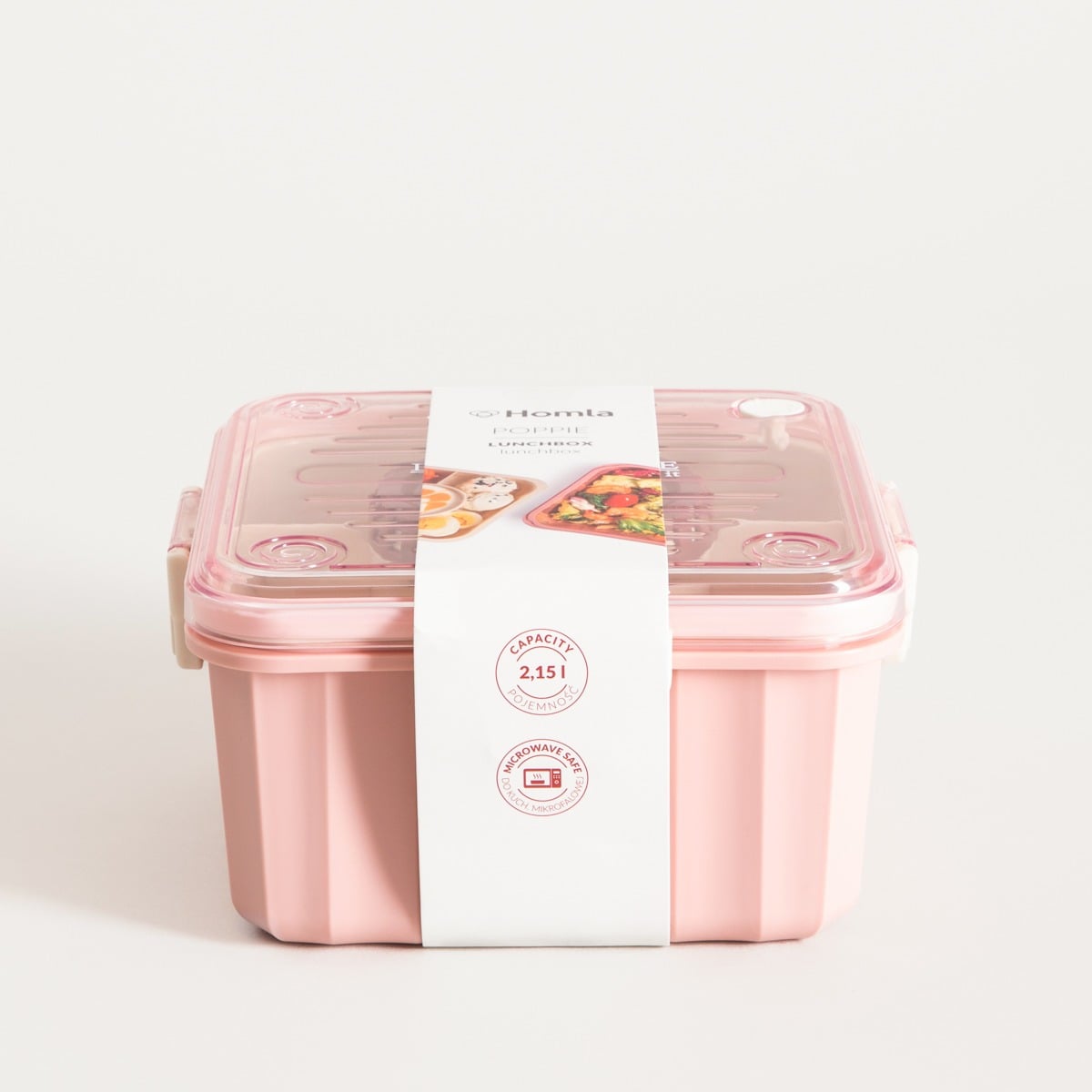Lunchbox POPPIE z łyżeczką różowy 2.15 l