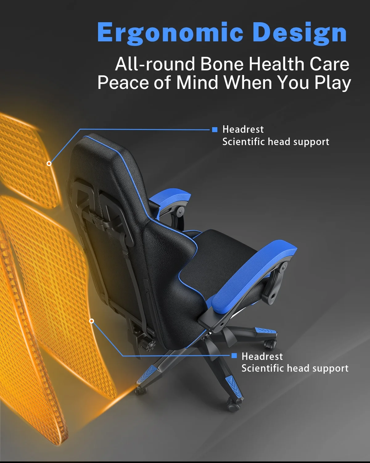 Bigzzia Gaming Chair with Footrest, Gaming Chair for Adult with Headrest and Lumbar Support,Red - Image 45