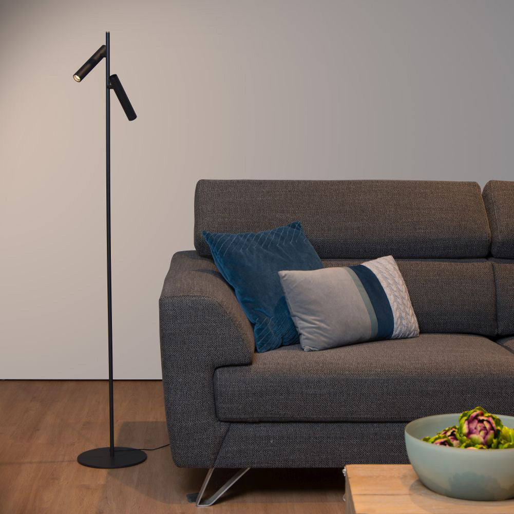Lucide Philon Vloerlamp Zwart - 2 x Geïntegreerde LED
