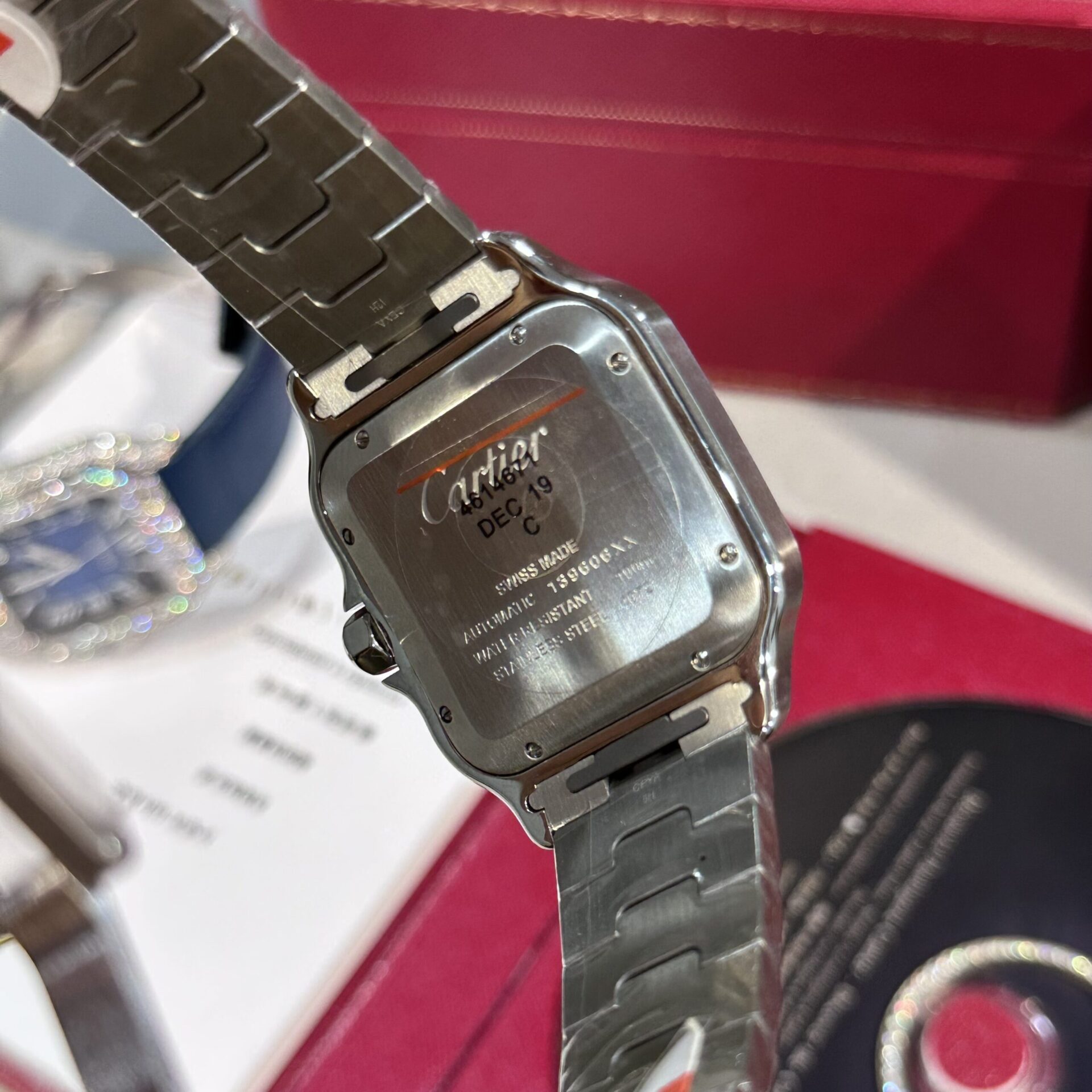 Cartier Replica Watch Santos Custom Moissanite Diamonds BV Factory 39.8mm - Top club