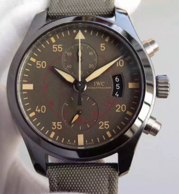 Replica IWC V6 Pilot Chrono IW388002 Real Ceramic Nylon Strap A7750 - Top club