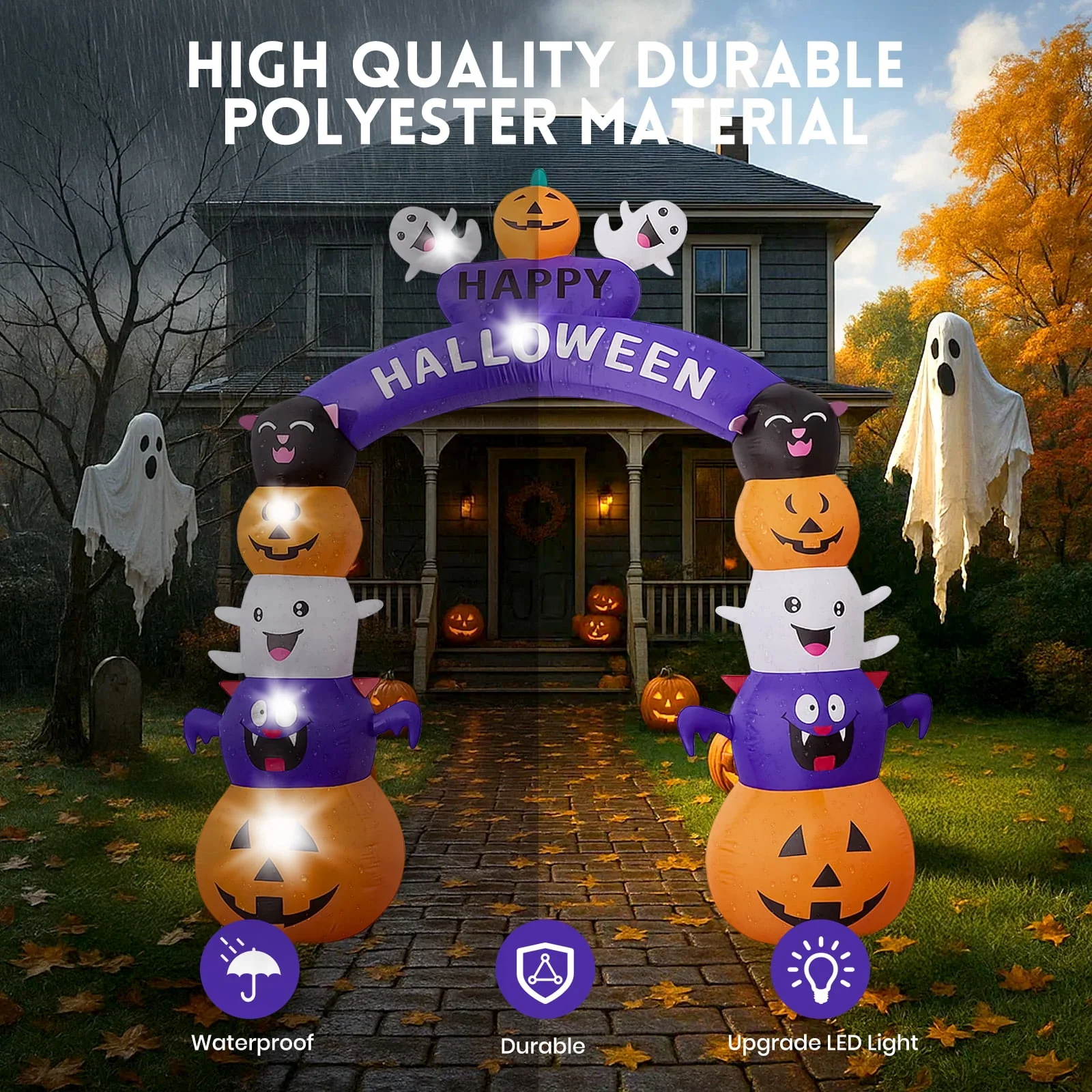 GVDV 8 FT Halloween Inflatables Archway Outdoor Decorations for Front Yard Lawn Garden Decor - Image 6 GVDV 8 FT Halloween Inflatables Archway Outdoor Decorations for Front Yard Lawn Garden Decor - Image 6