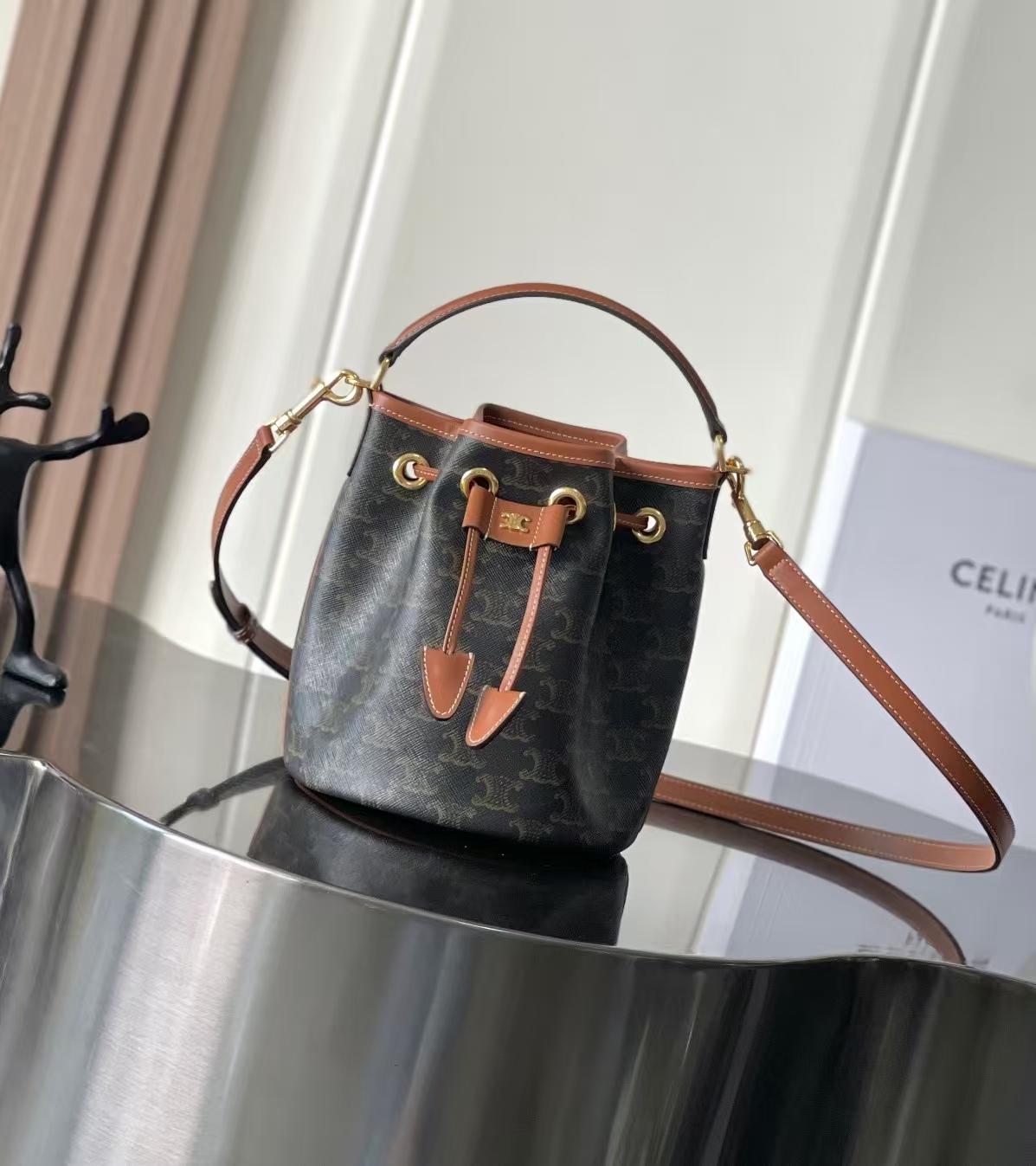 Celine Teen Clara Logo Print HandBag