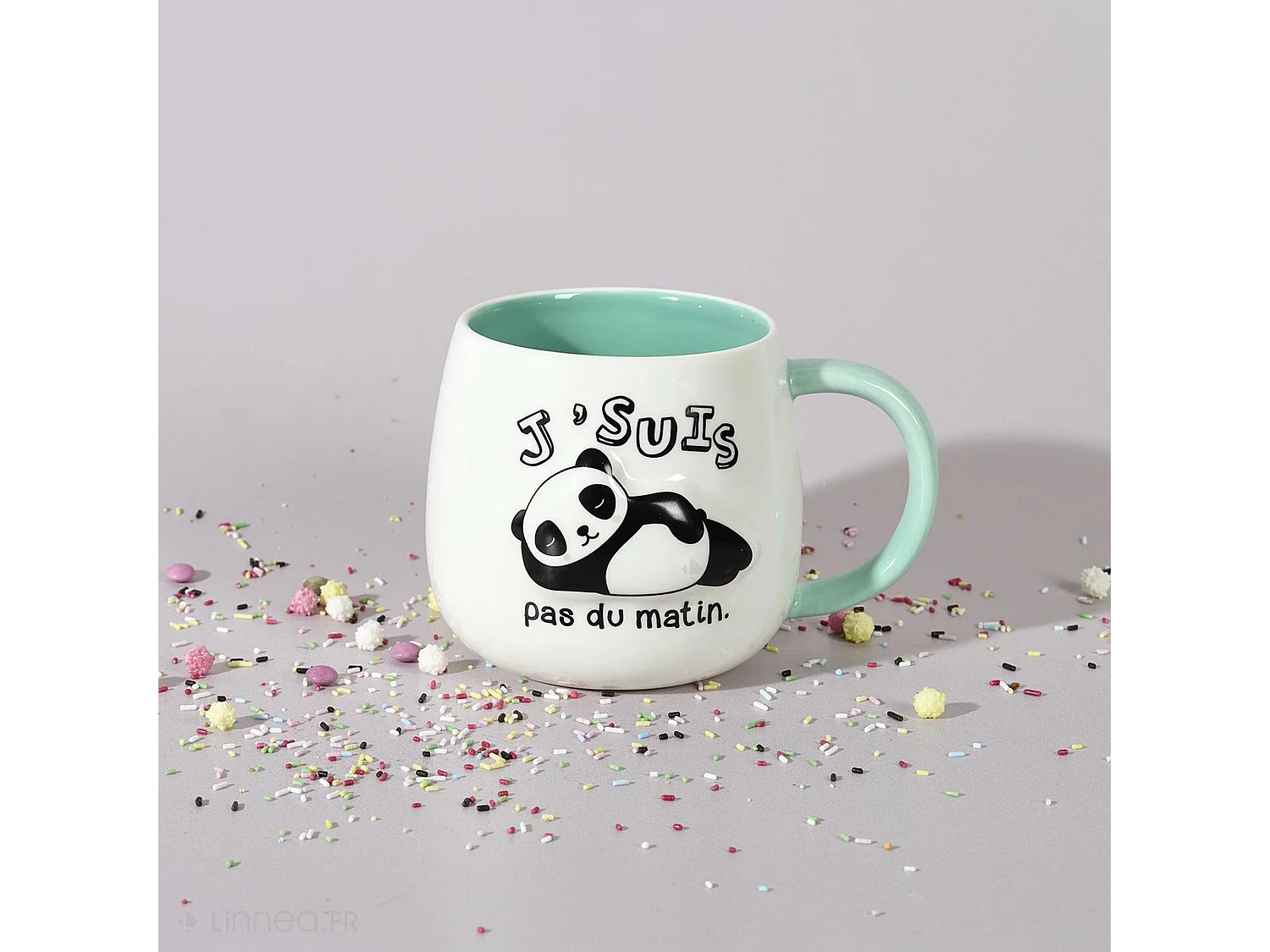 Mug en céramique à relief BREAKFAST 40 cl modèle 