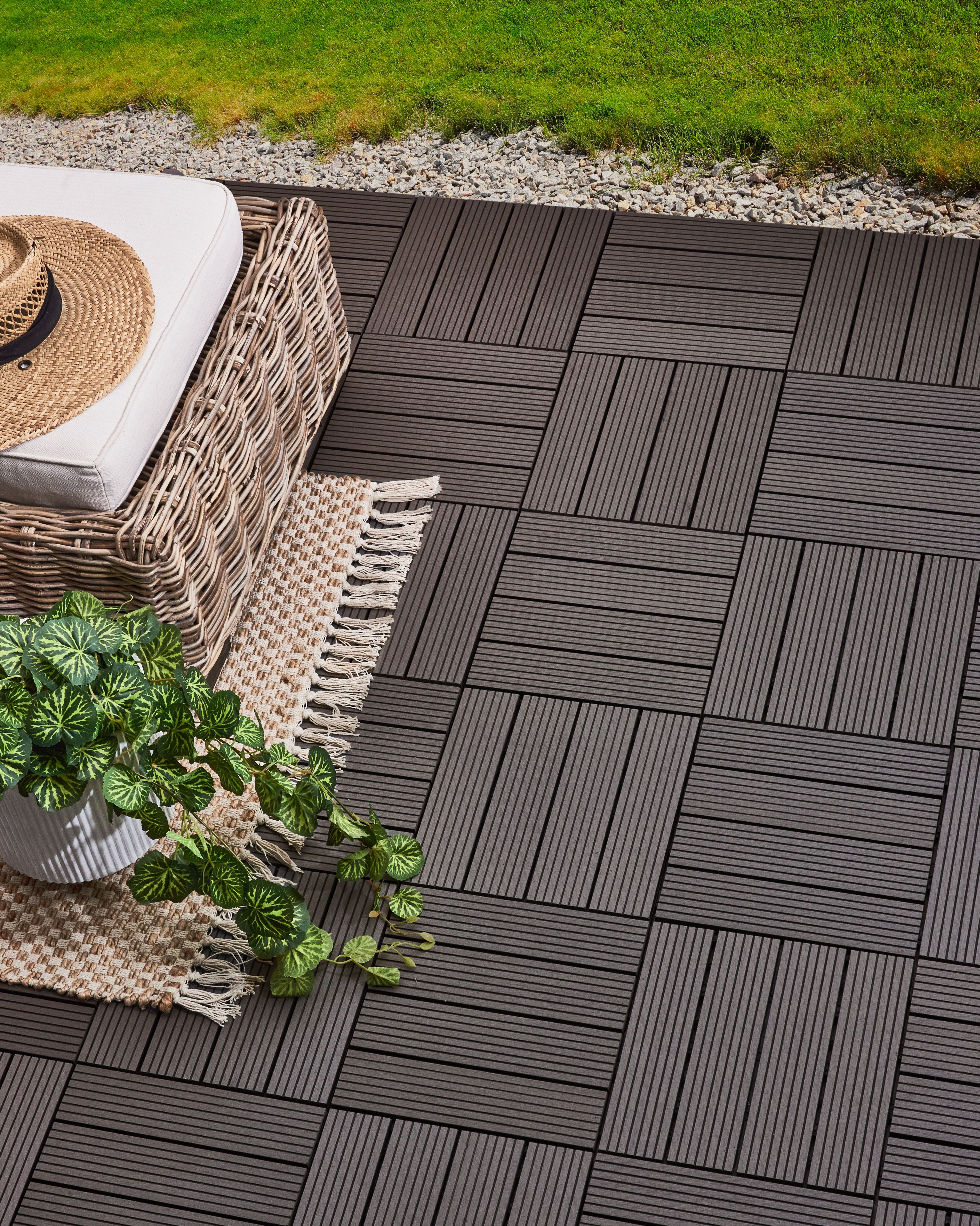 Outdoor Flooring ATELETA Wood-Plastic Composite (WPC) Graphite Grey