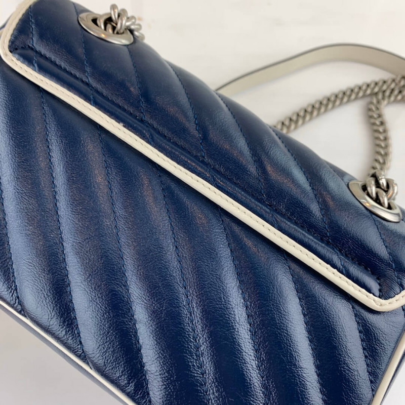 Replica Gucci Gg Marmont Matelasse Mini Bag 446744 Blue1:1High-quality replica