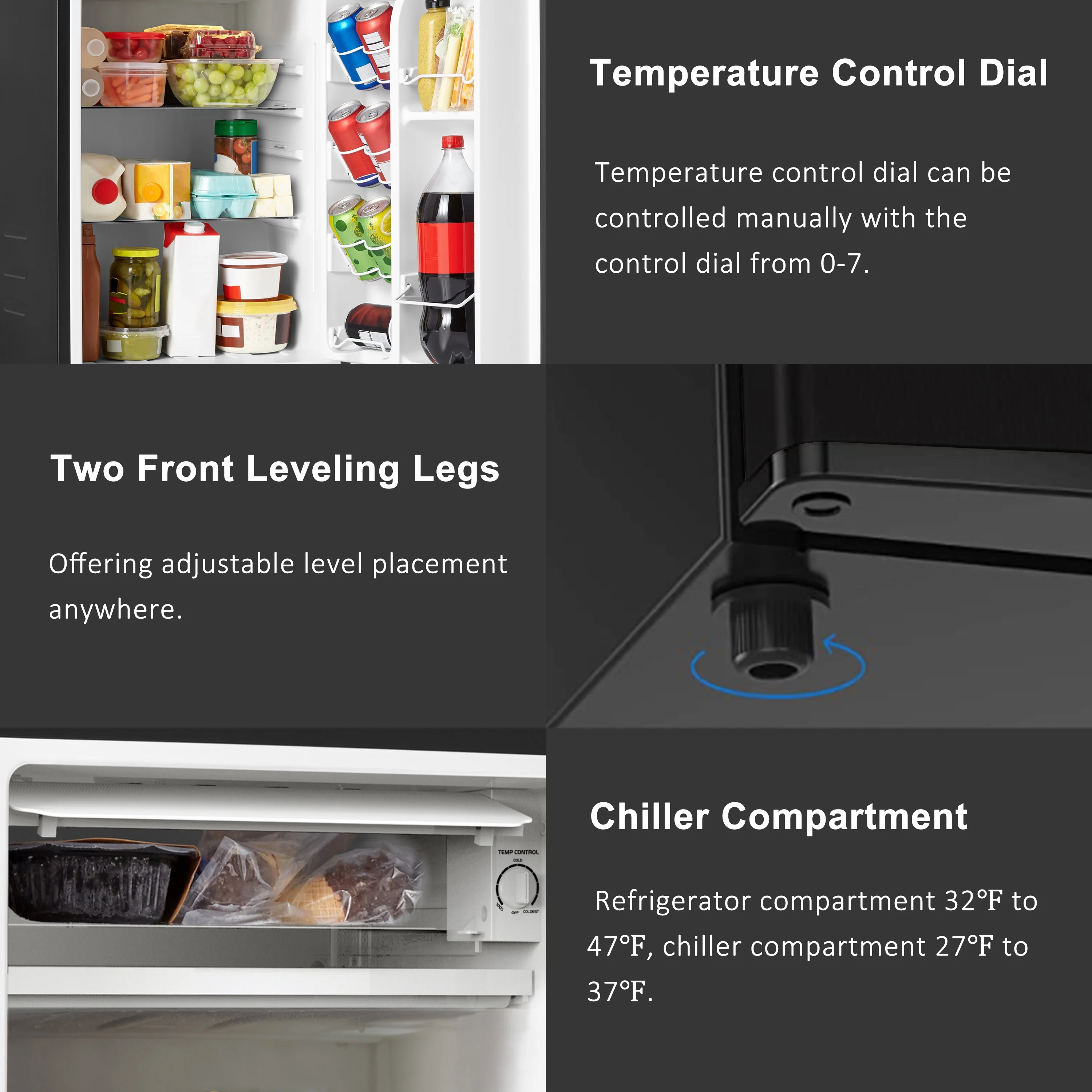 Galanz 3.3 Cu ft One Door Mini Fridge, Black Estar, New - Image 7
