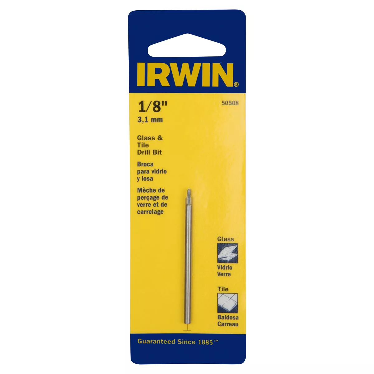 Irwin 1/8 In. x 6-1/4 In. Carbide Glass & Tile Drill Bit