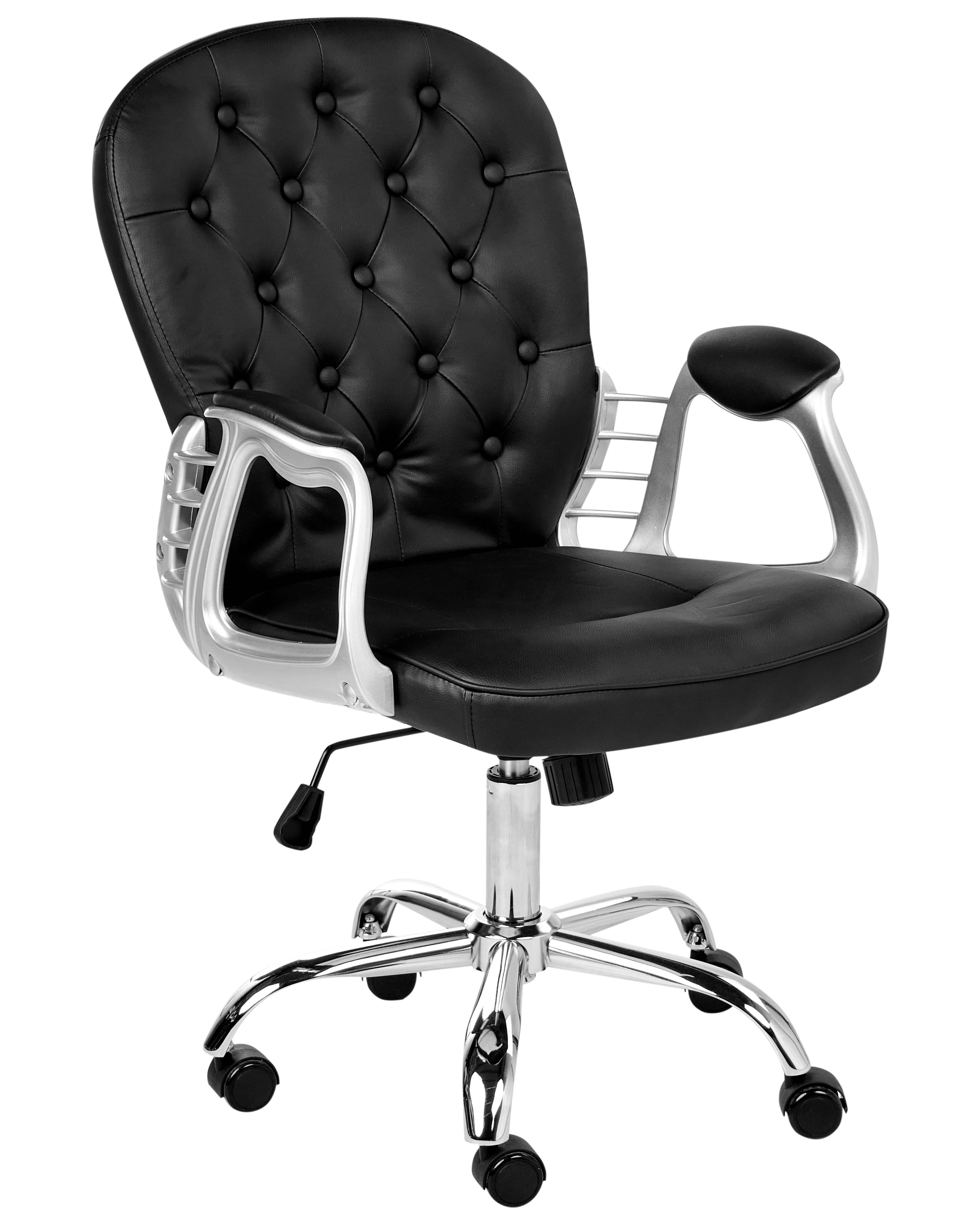 Desk Chair PRINCESS Faux Leather Black