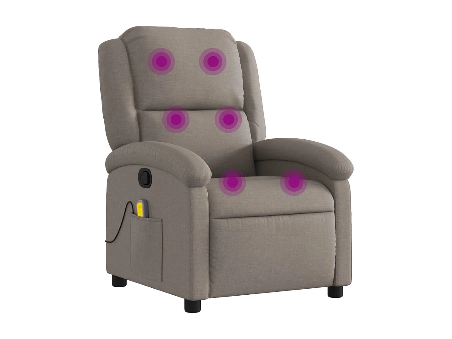 Fauteuil inclinable-Chaise de relax-Fauteuil de Massage Taupe Tissu SHL3812