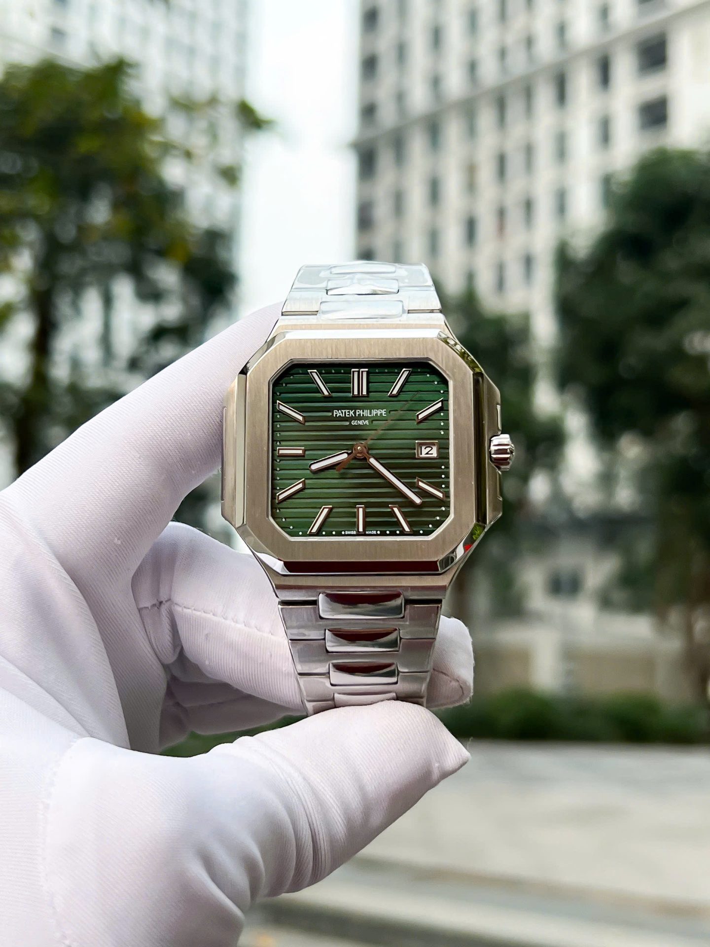 Patek Philippe Best Replica Watch Cubitus 5821 Green Dial 45mm - Elite Watch Atelier