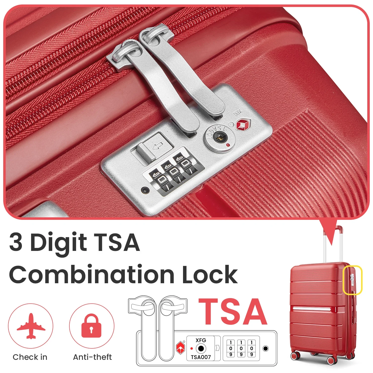 4 Piece Luggage Set, Expandable Lightweight Suitcase Set, PP Materials Travel Luggage with TSA Lock Spinner Wheels, White (14/20/24/28) - Image 41