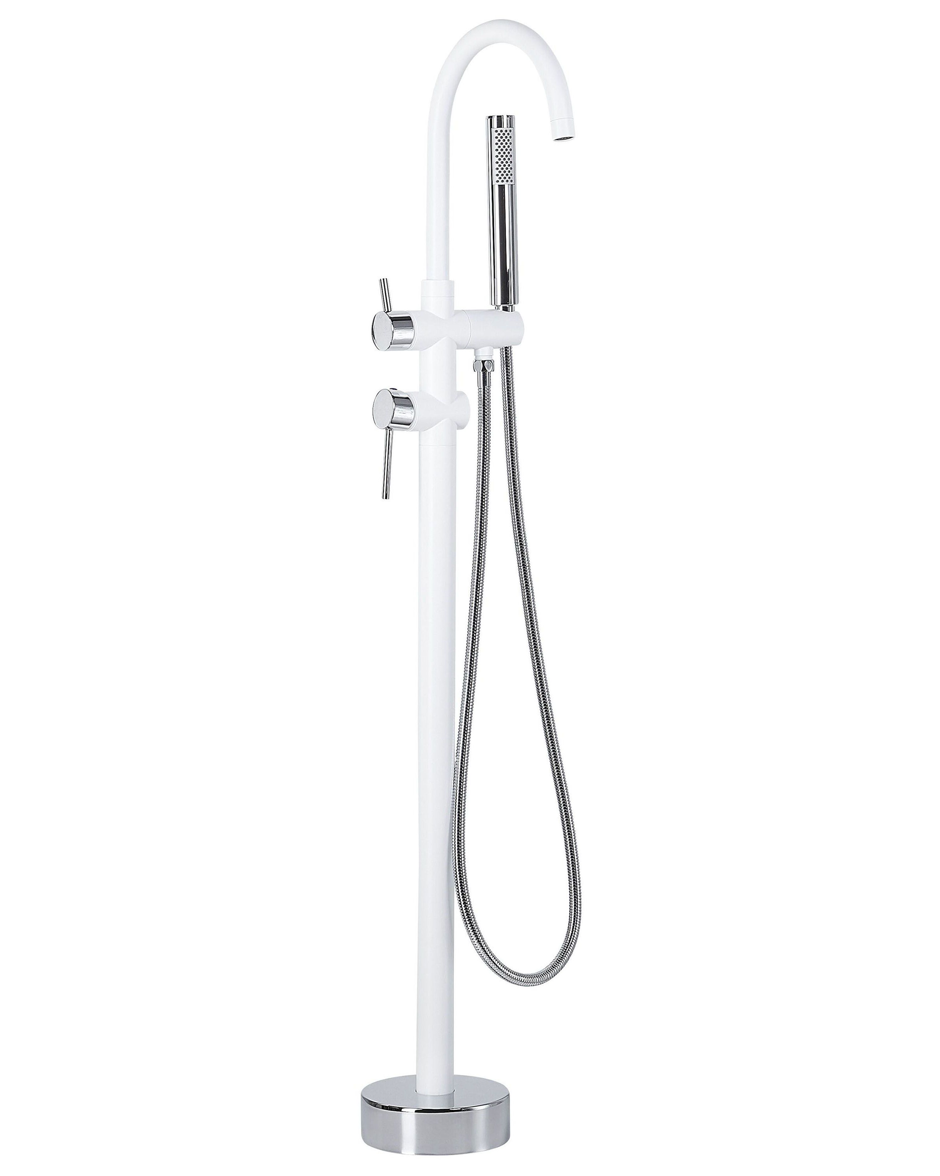 Freestanding Bathtub Faucet TUGELA White/ Silver